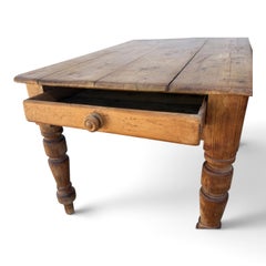19th Century Pine Farmhouse Dining Table