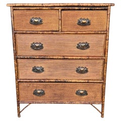 A Victorian Bamboo Dresser / Chest of 5 Drawers