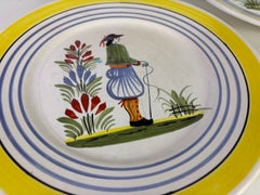 Set di 7 piatti piani Henriot Quimper