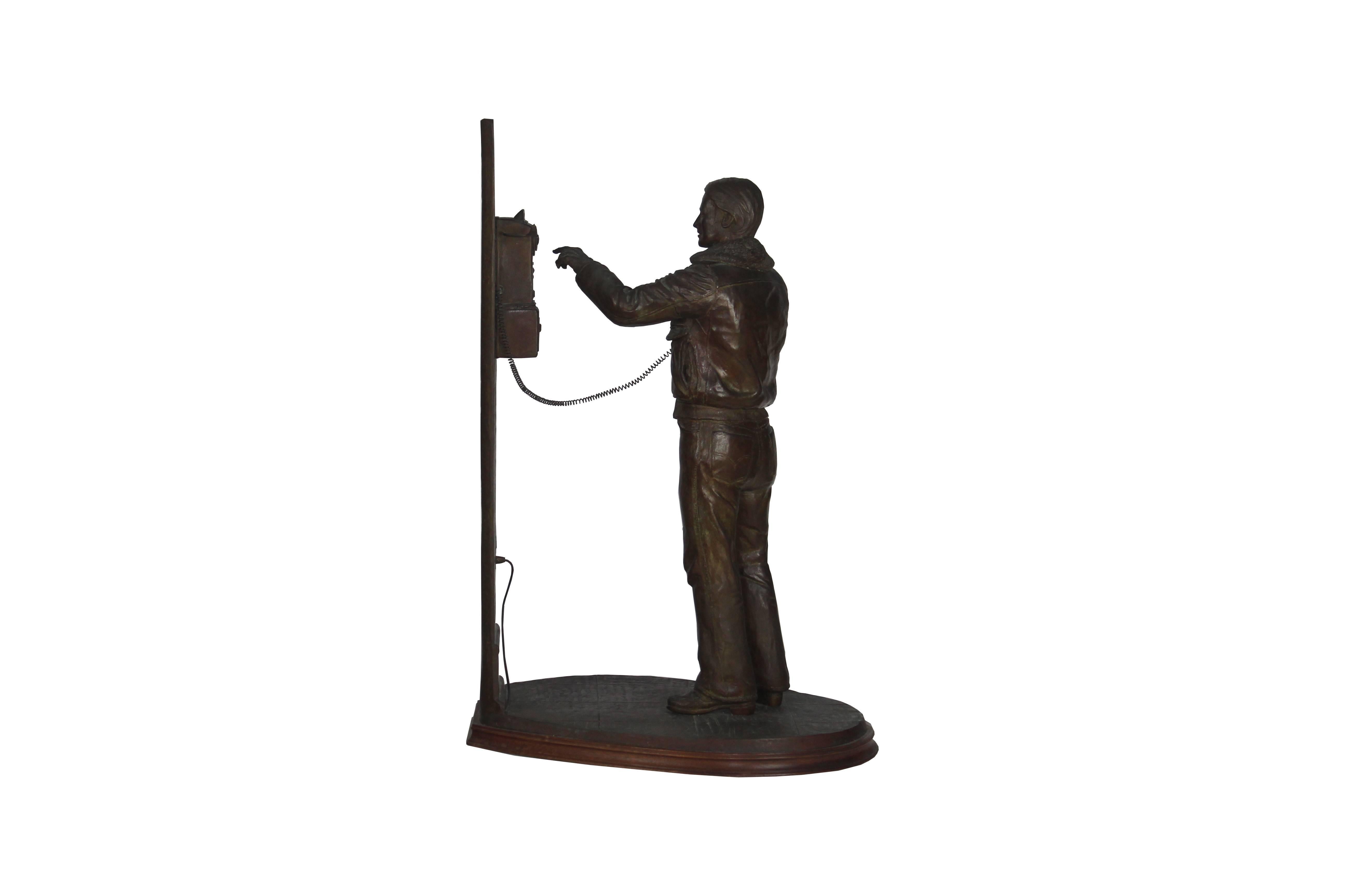Man at Payphone by Andre Harvey In Excellent Condition In Pomona, CA
