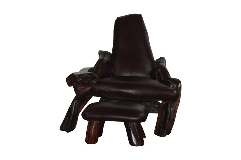 Rosewood Chair And Ottoman