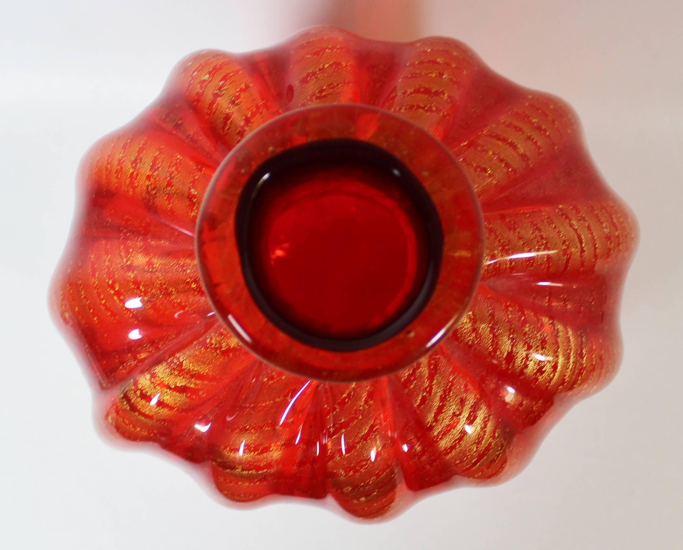 Ercole Barovier Toso Vase aus italienischem Murano-Kunstglas.