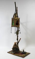Franz Bergmann Lamp, Cold Painted Vienna Bronze with Arab