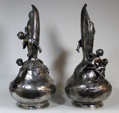 Art Nouveau Silver Plated Vases