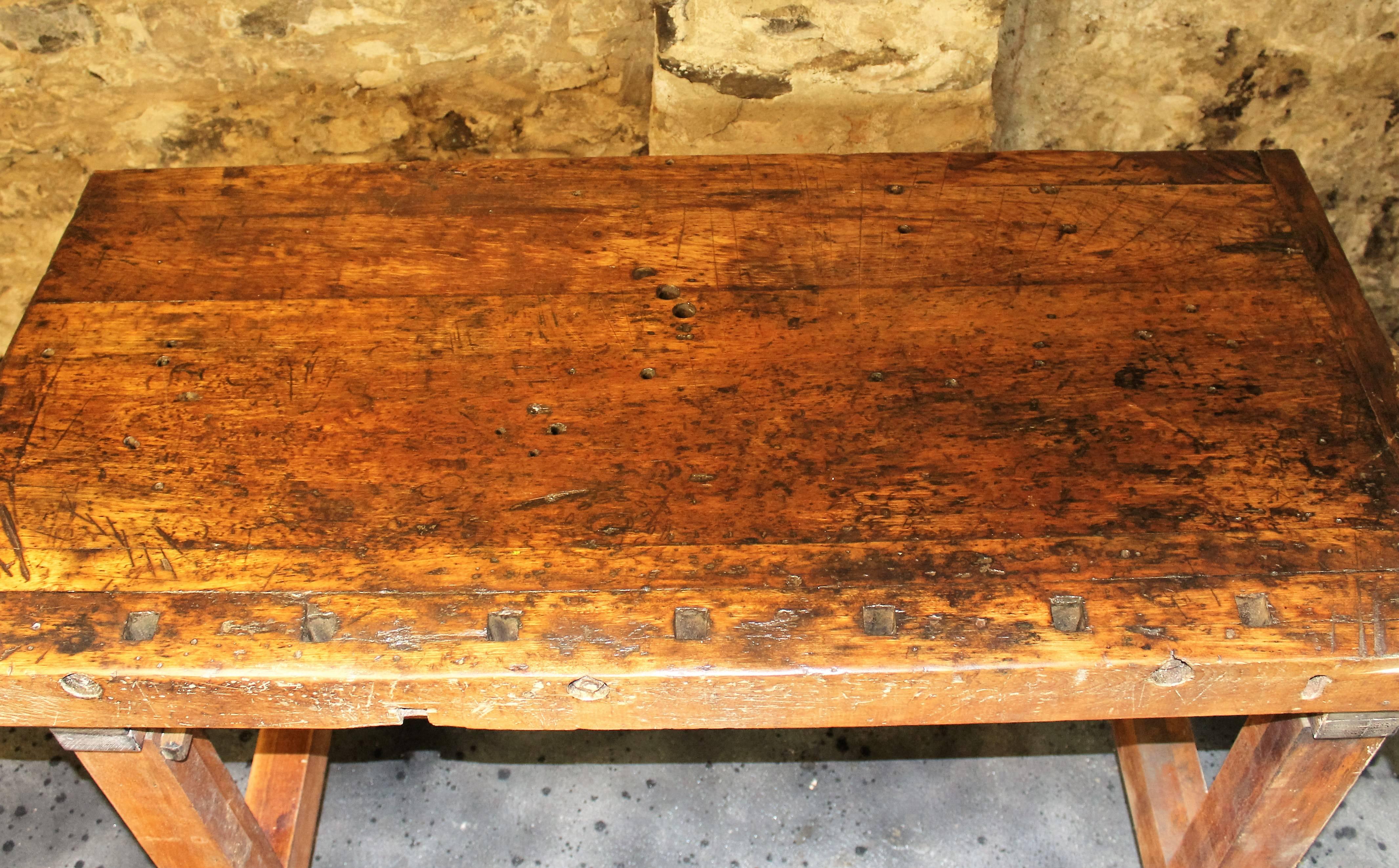 Beautiful old carpenter's bench with vice.