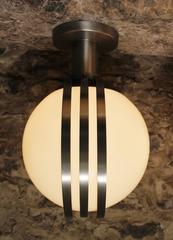 Four Mid-Century Space-Age Industrial Ceiling Mount Lights from Old Factory