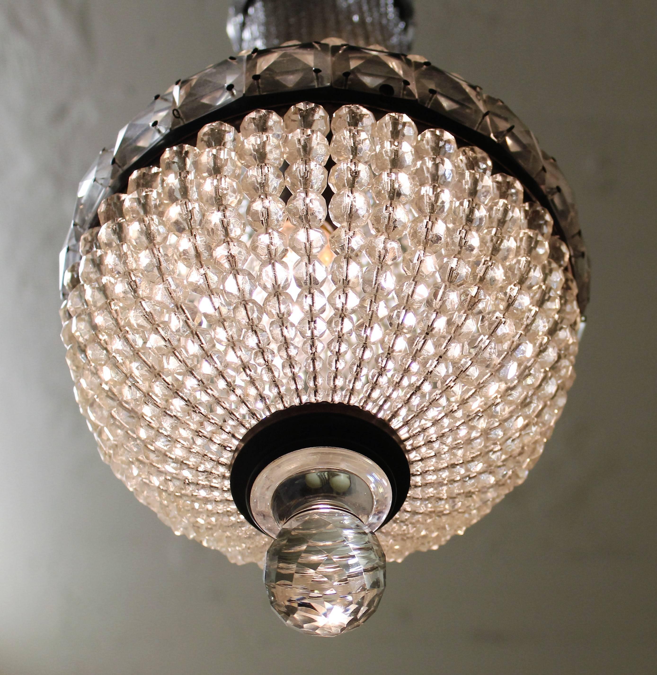 Art Deco Czech crystal chandelier.