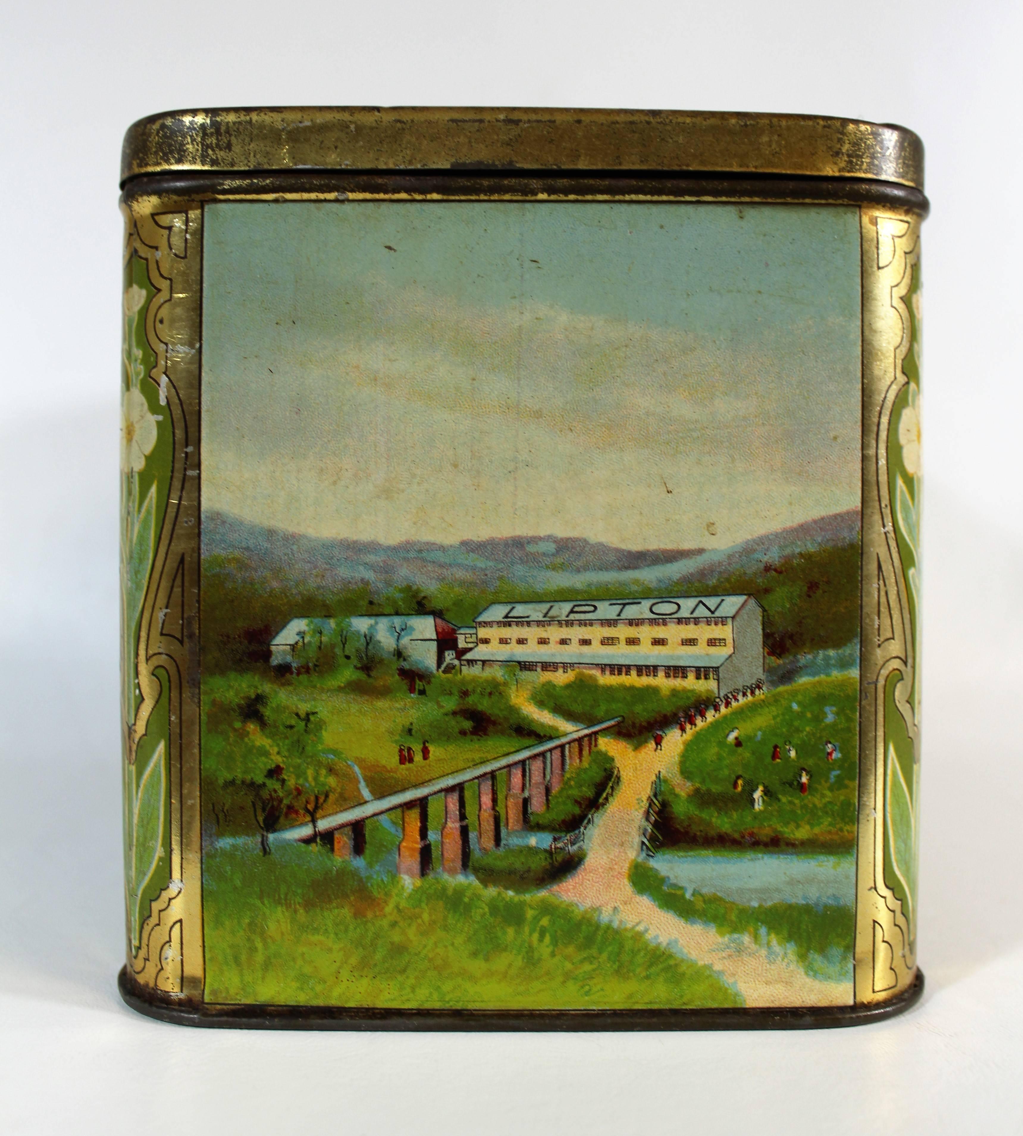 vintage lipton tea tin