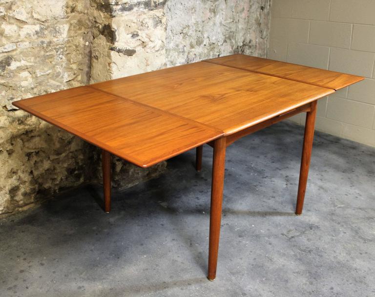 Arne Vodder For Sigh And Sons Danish Teak Extendable Dining Table At