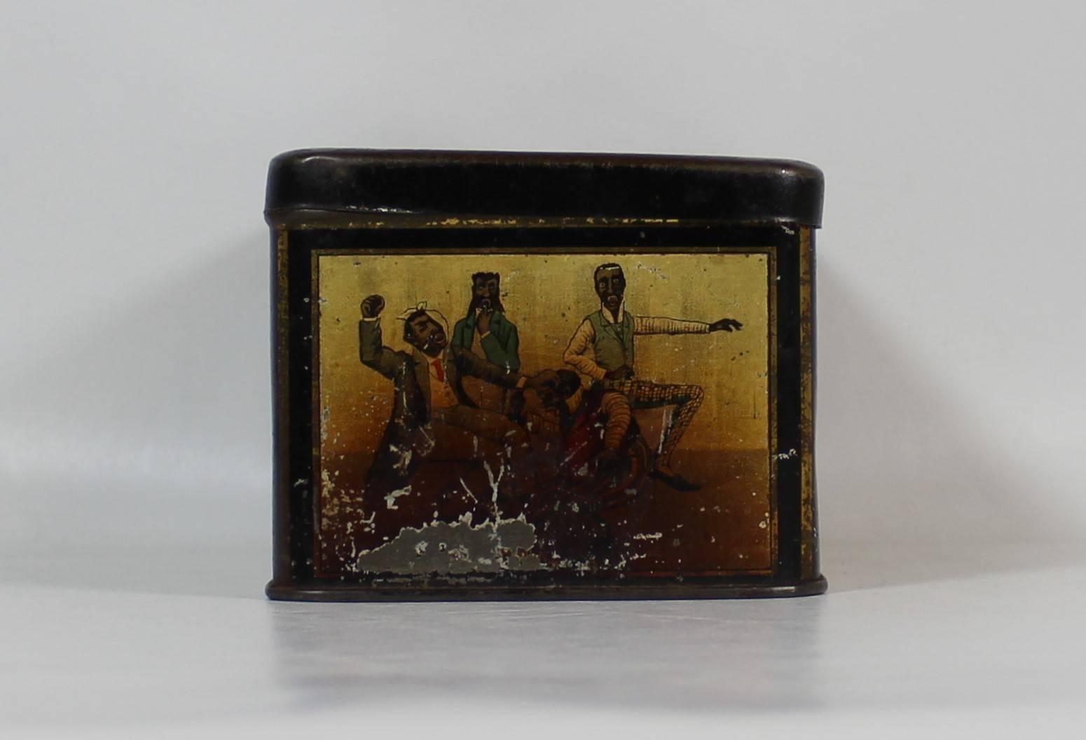 Black Americana Lithographed Tin Box with Works from Theodore Worth 4