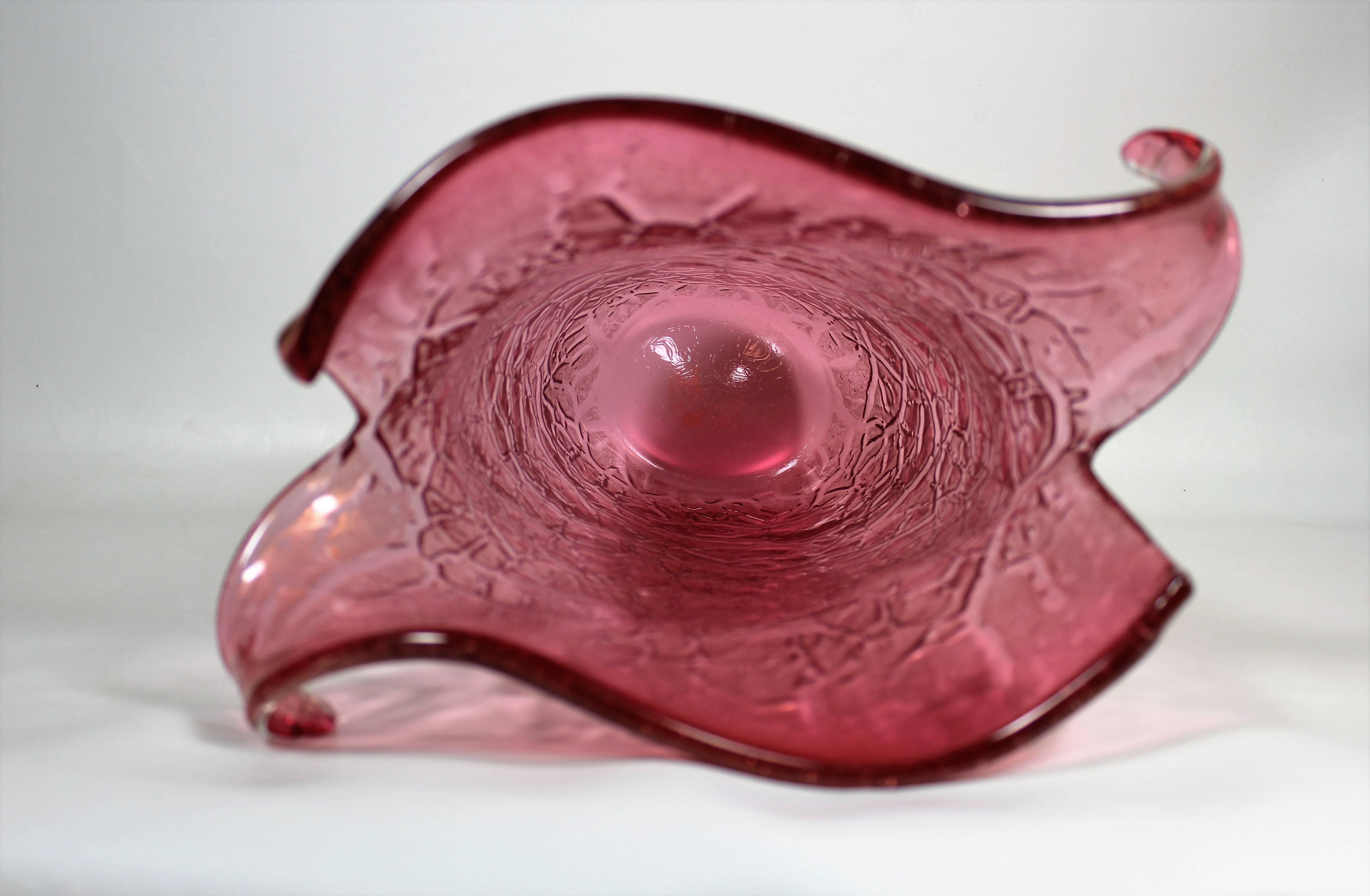Enrico Camozzo Murano Glass Vase with Gold Flecks In Good Condition In Hamilton, Ontario