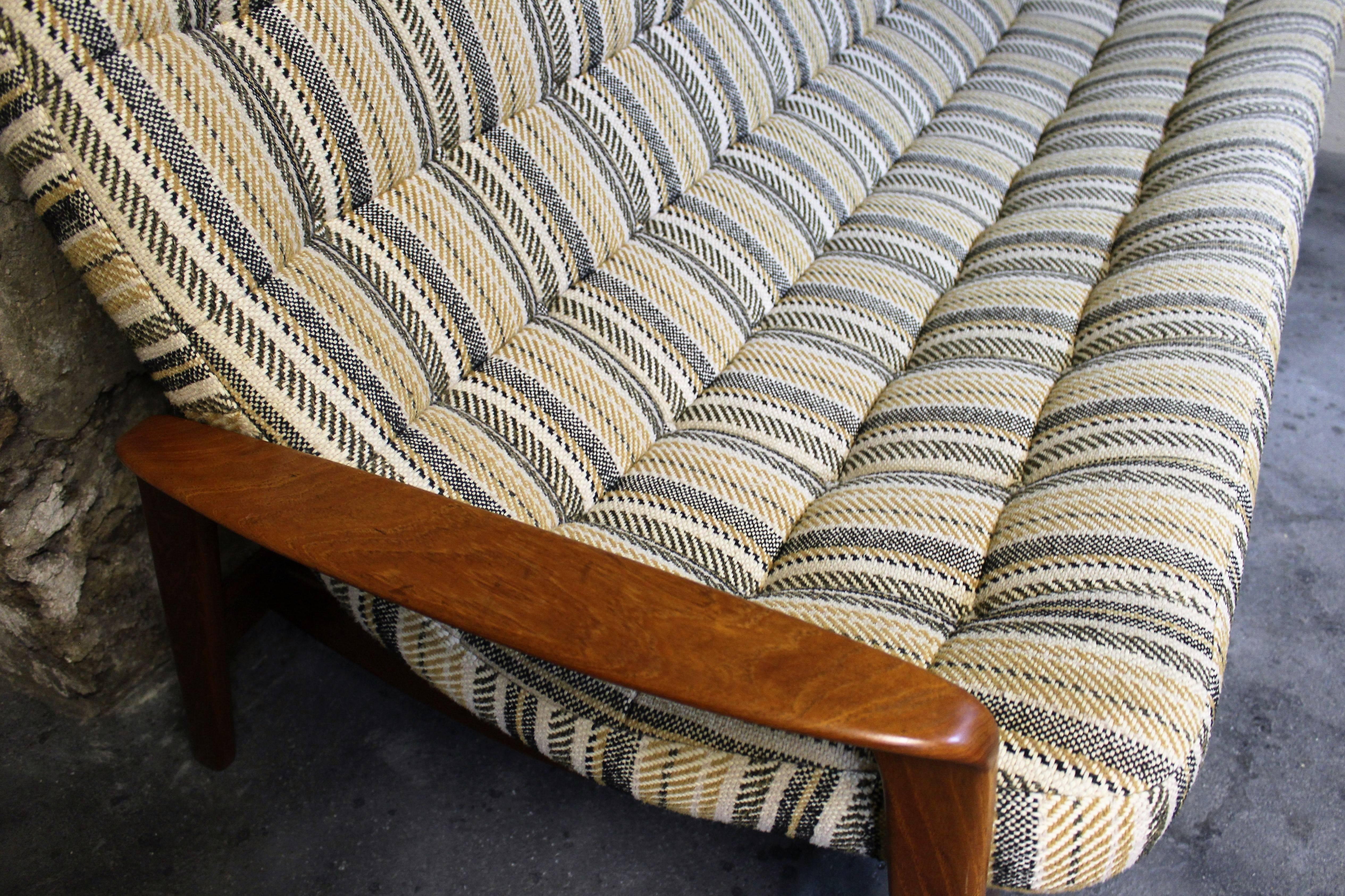 R. Huber Teak Sofa, Lounge Chair and Ottoman, Danish Modern In Good Condition In Hamilton, Ontario
