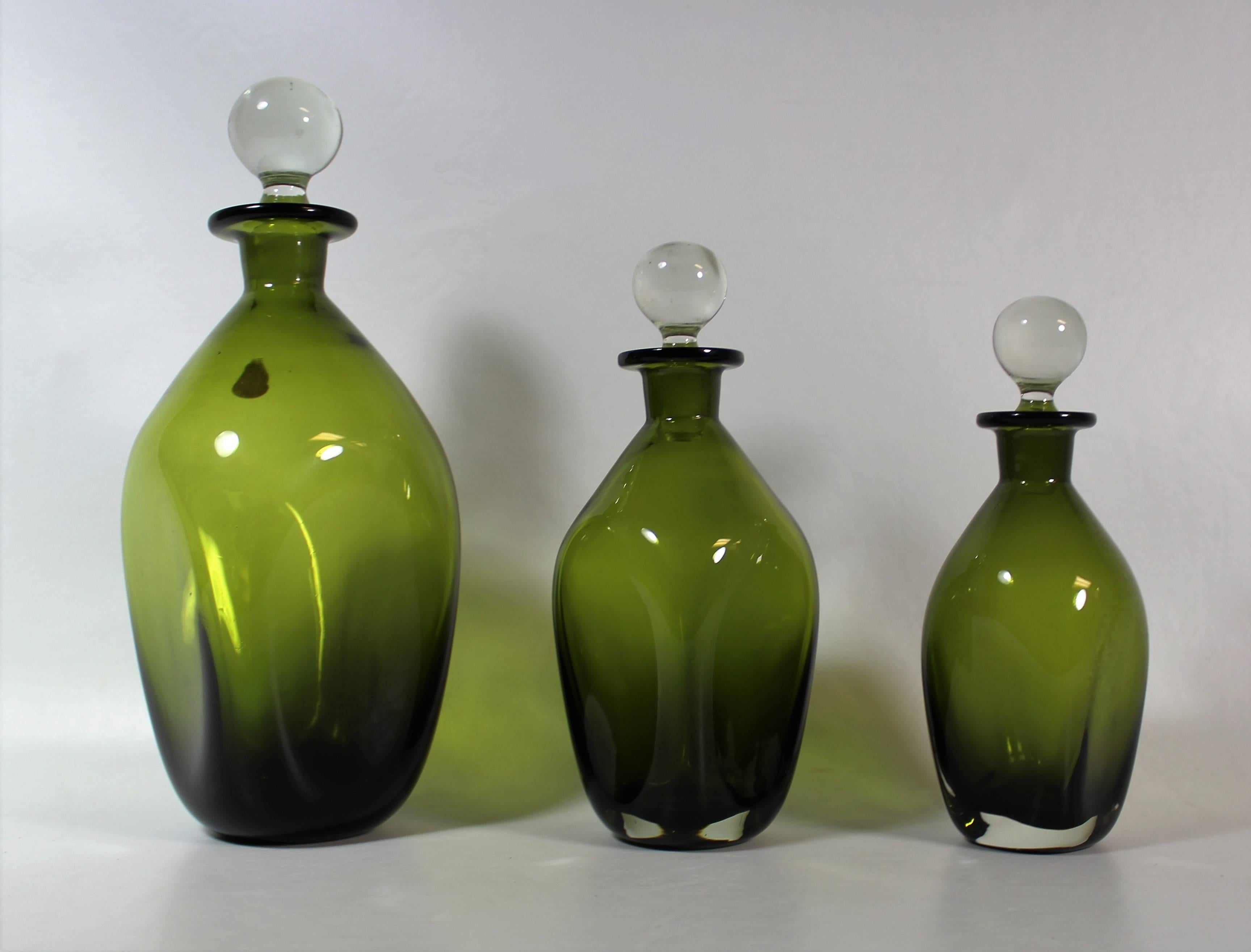 'Jacob E. Bang' glass decanter set for Kastrup Holmegaard.

Mid-Century Modern / Scandinavian Modern