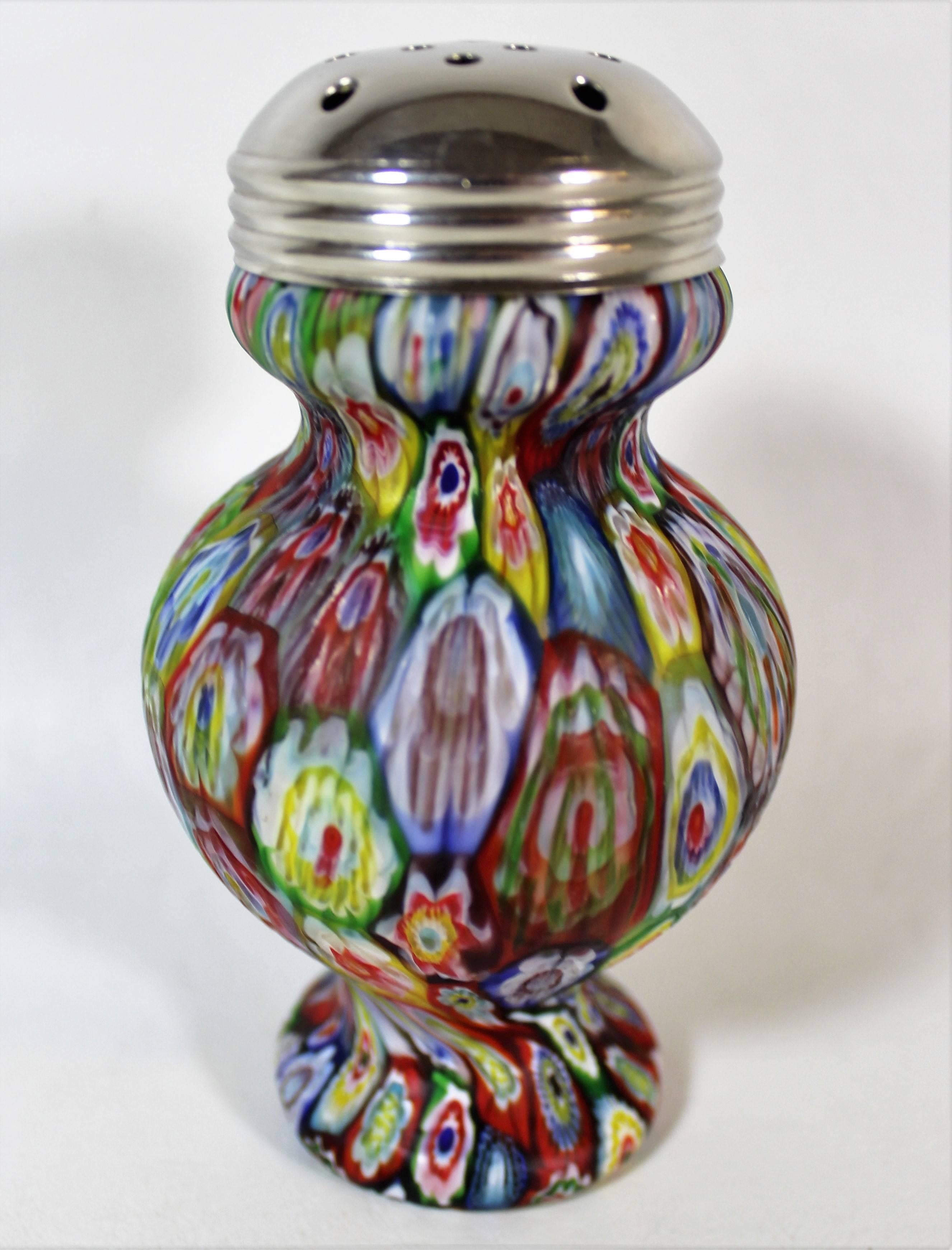 Fratelli Toso Murrine Murano Millefiori Glas Muffineer / Zuckerstreuer im Zustand „Gut“ im Angebot in Hamilton, Ontario