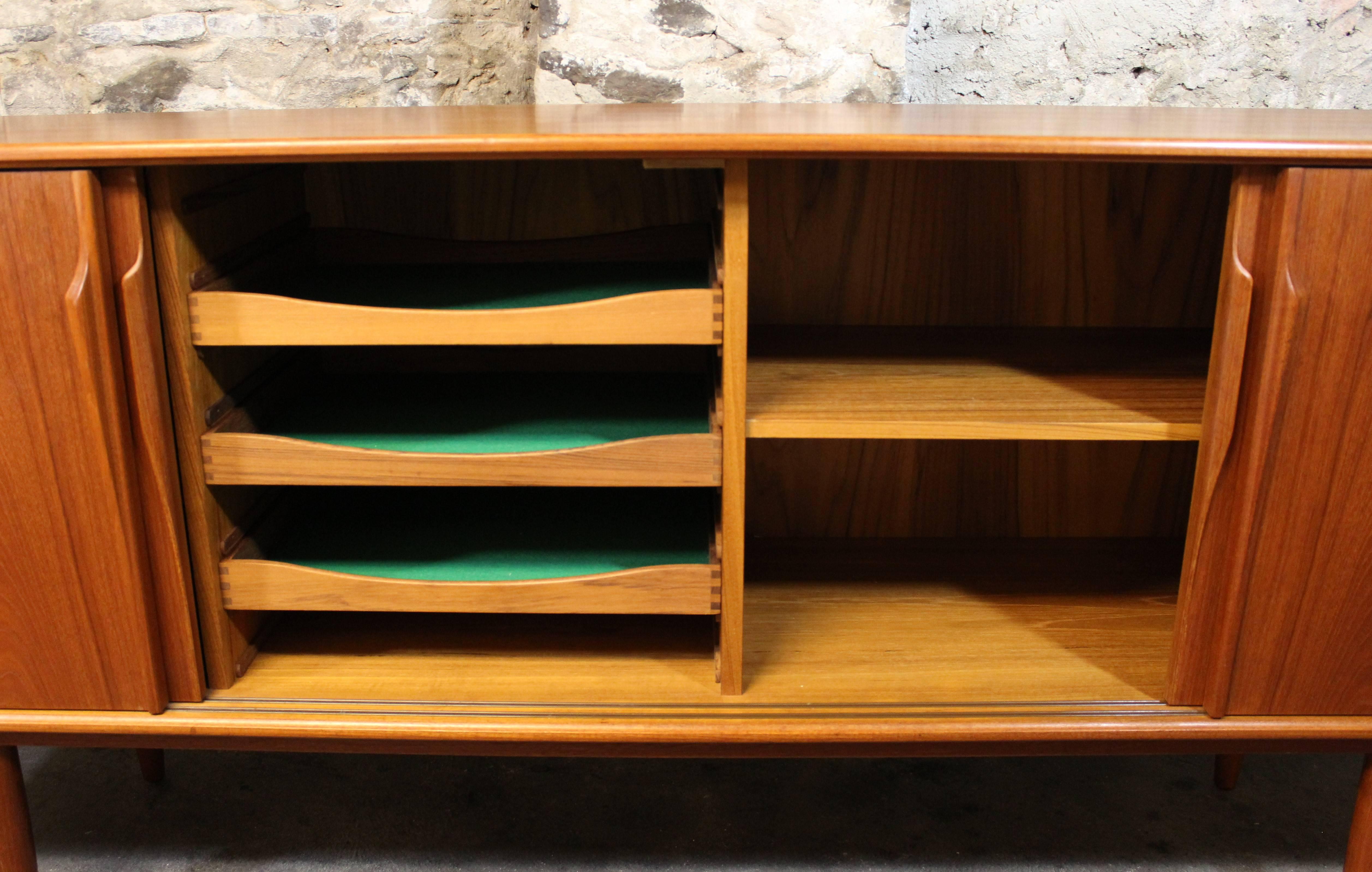 Gunni Omann Teak Credenza or Sideboard for Axel Christensen Odder, Danish Modern In Good Condition In Hamilton, Ontario