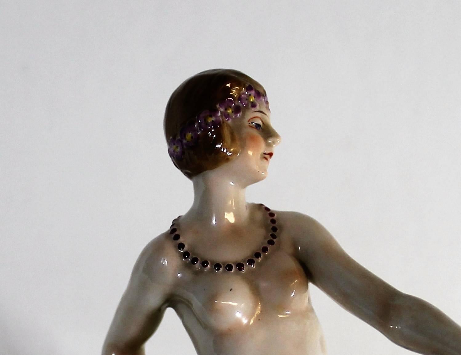 Muller Volkstedt nude porcelain group of master and slave, neoclassical.