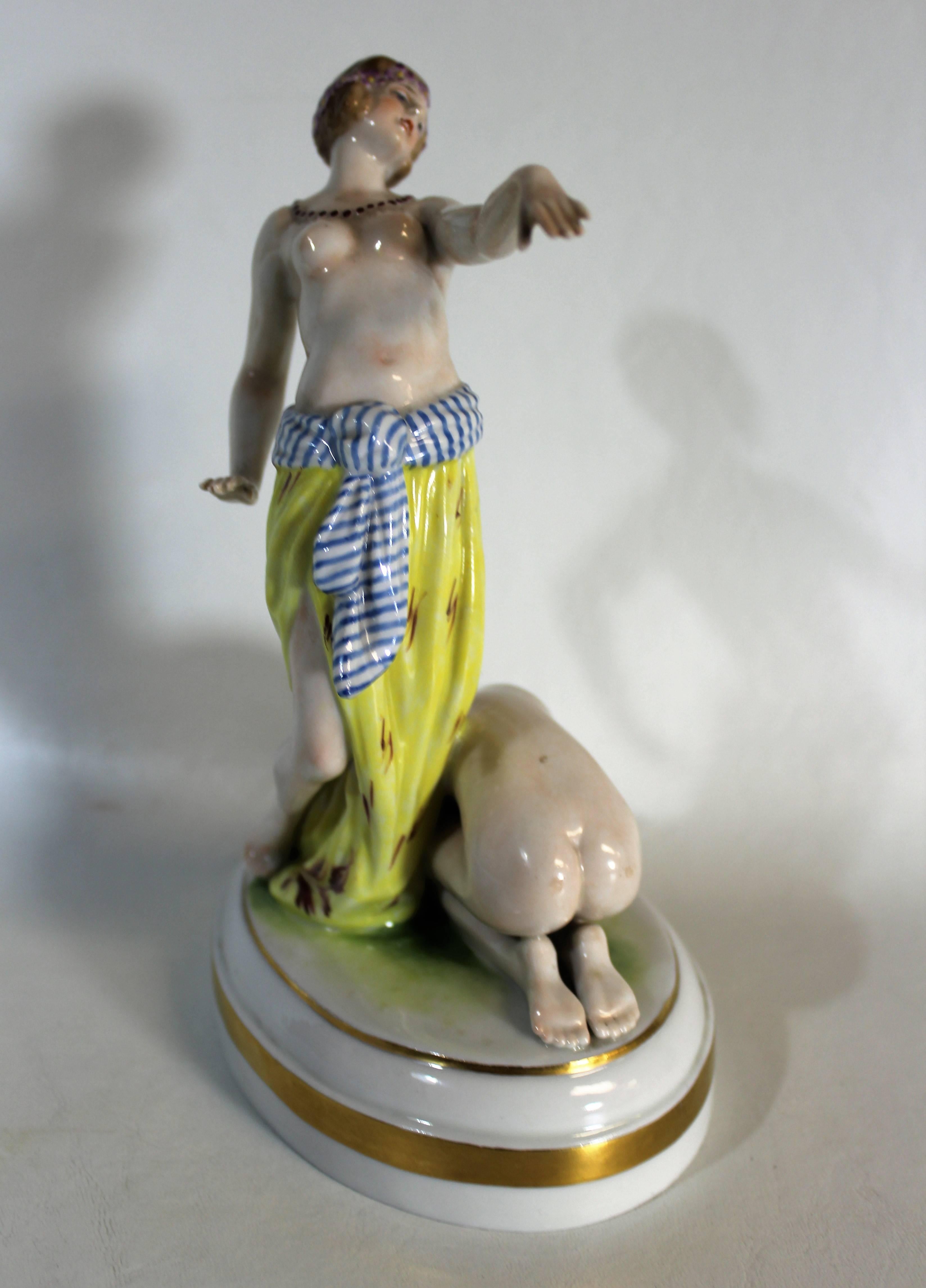 20th Century Muller Volkstedt Nude Porcelain Group of Master and Slave, Neoclassical