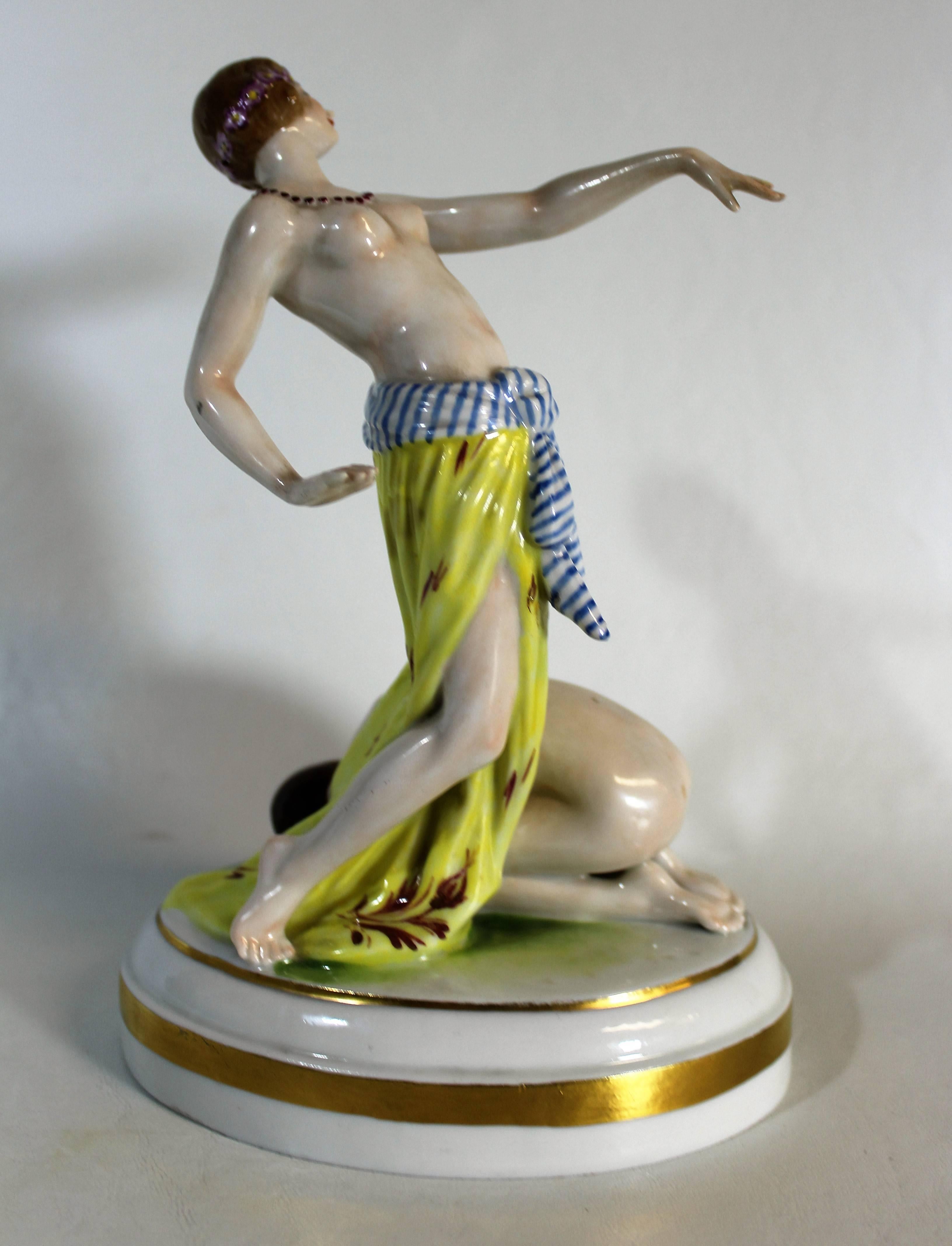 Muller Volkstedt Nude Porcelain Group of Master and Slave, Neoclassical 1