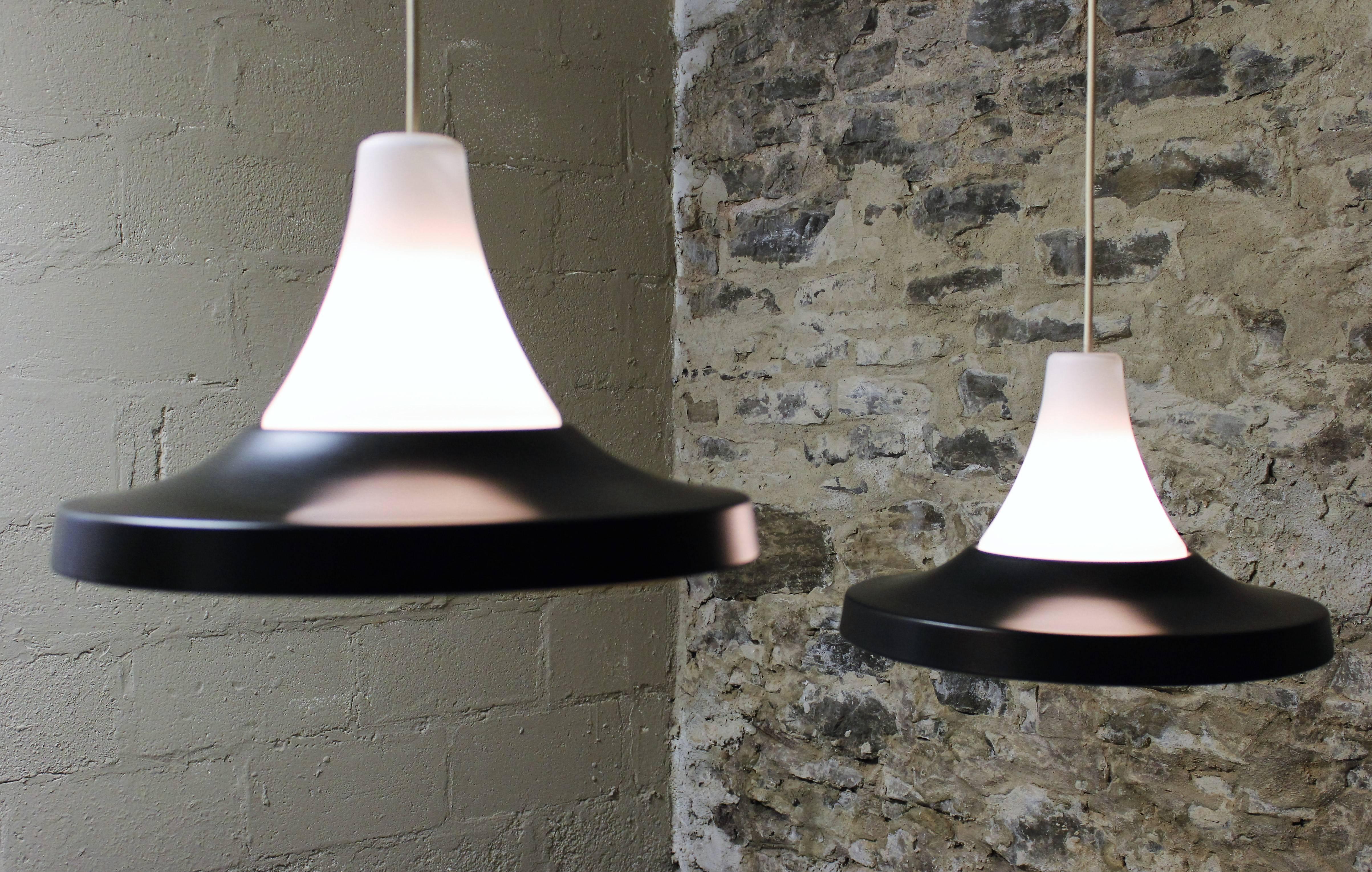 Scandinavian Modern Two Danish Pendant Lights, Mid-Century Modern