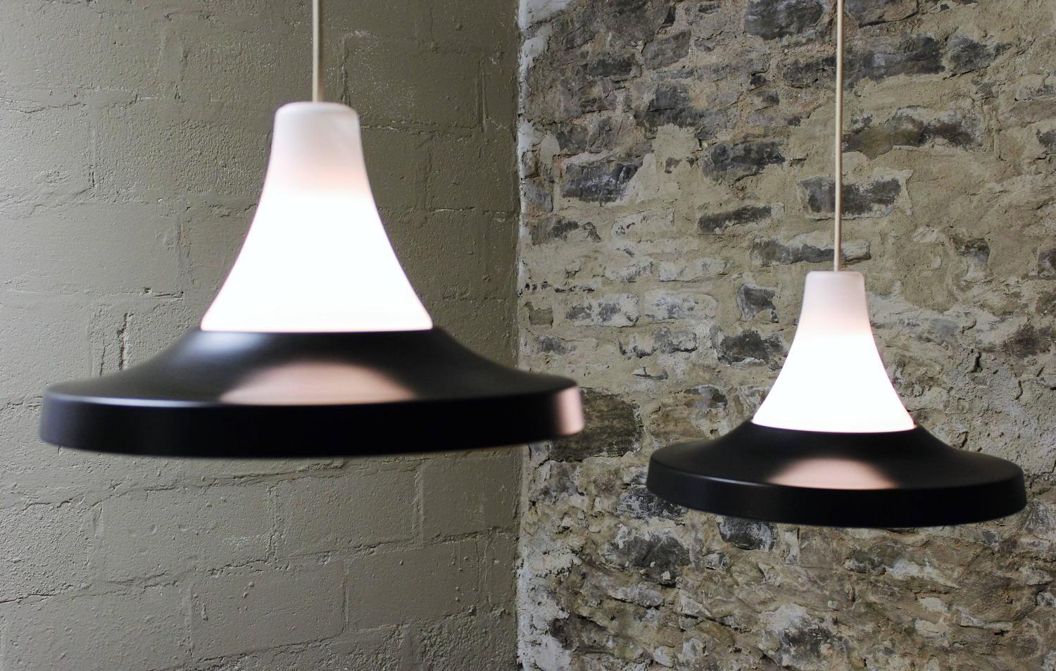 Two Danish Pendant Lights, MidCentury Modern For Sale at 1stdibs