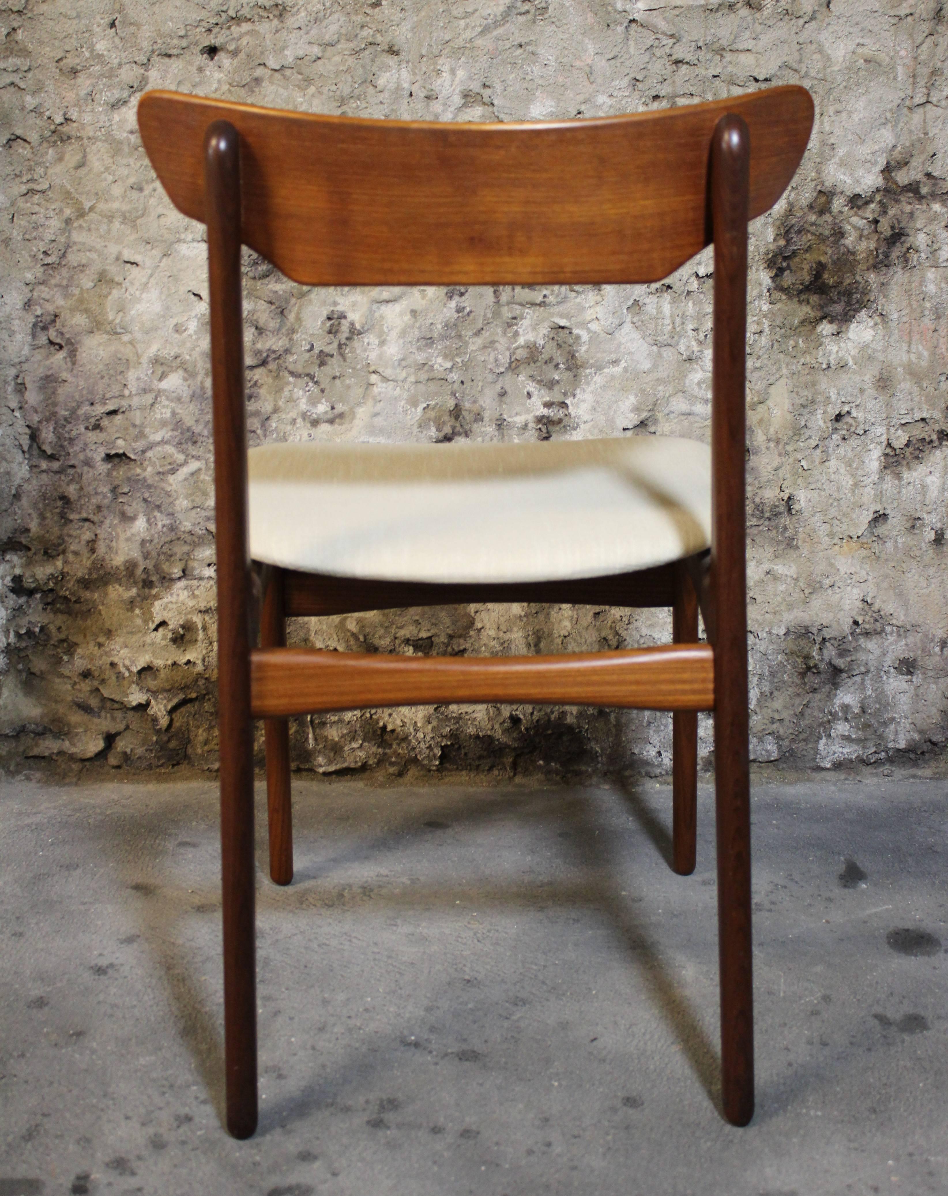 Scandinavian Modern Schionning and Elgaard for Randers Four Danish Teak Dining Chairs