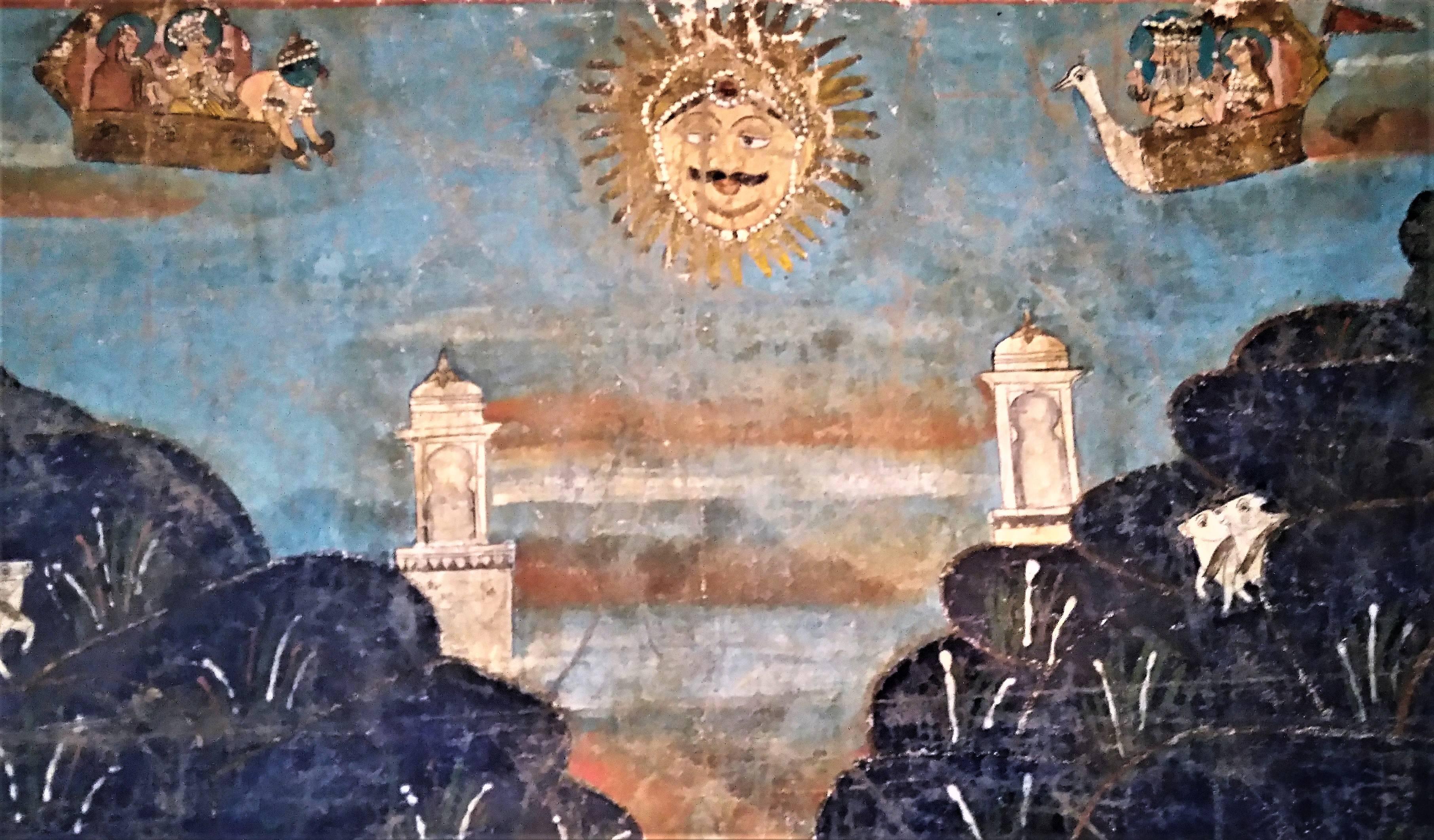 Pichwai or Pichhavai Painting of the Dana Lila, Indian Temple Hanging on Silk 1