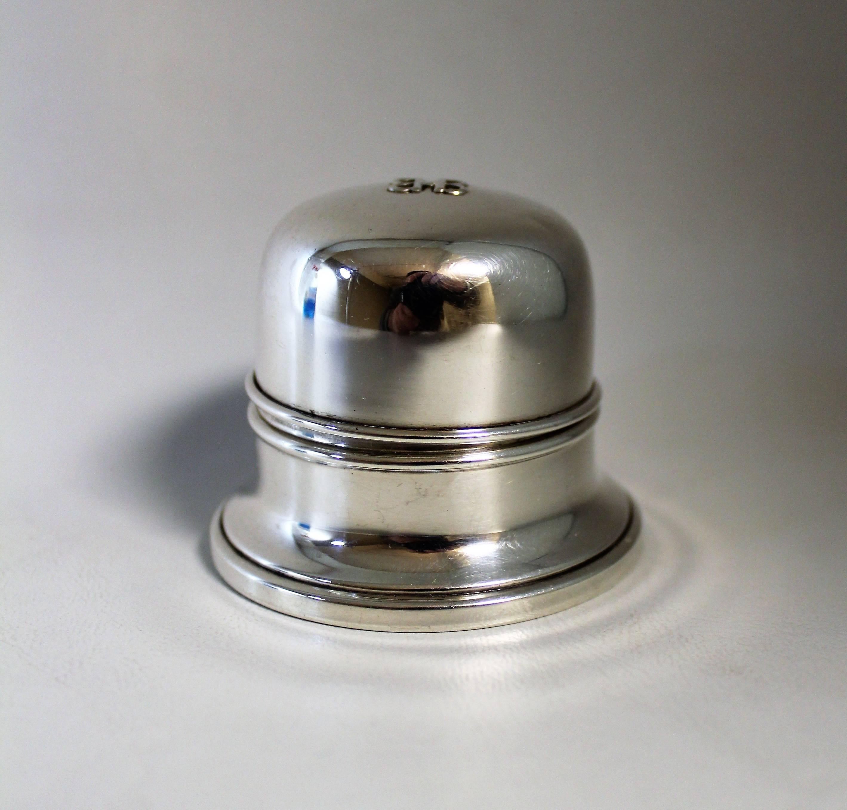 Pair of Birks sterling silver ring boxes.