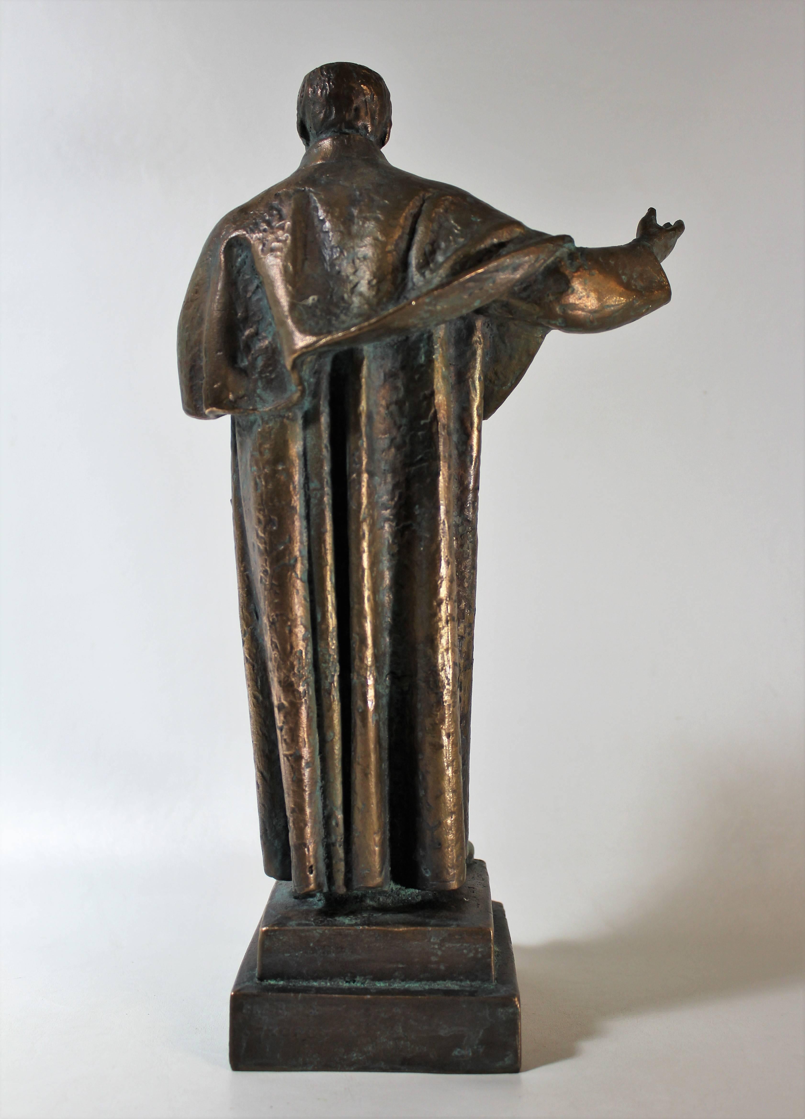 19th Century Bronze Sculpture of Ukrainian Taras Shevchenko In Good Condition For Sale In Hamilton, Ontario