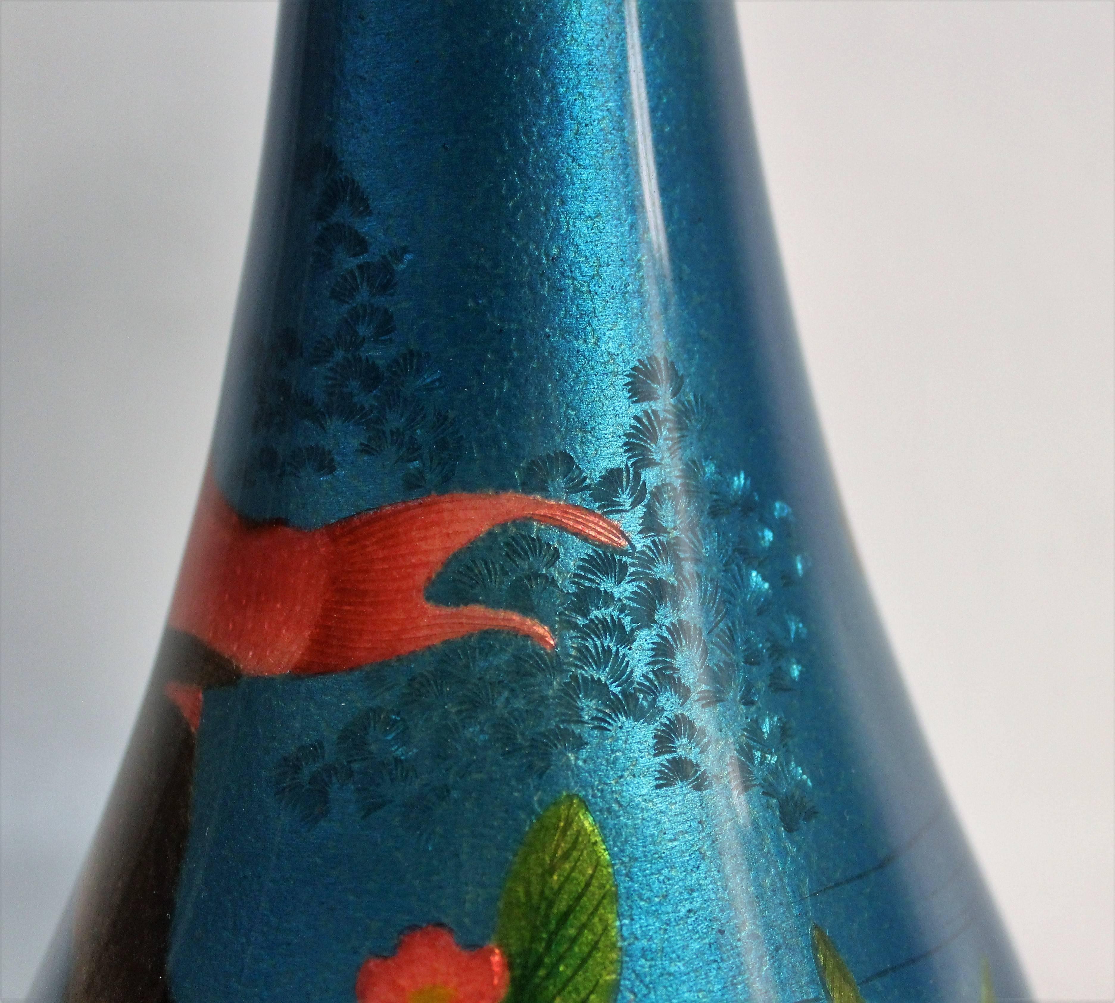 Japanese Tsuiki-Jippo Cloisonné Vase Atrributed to Ogasawara Shuzo For Sale 3