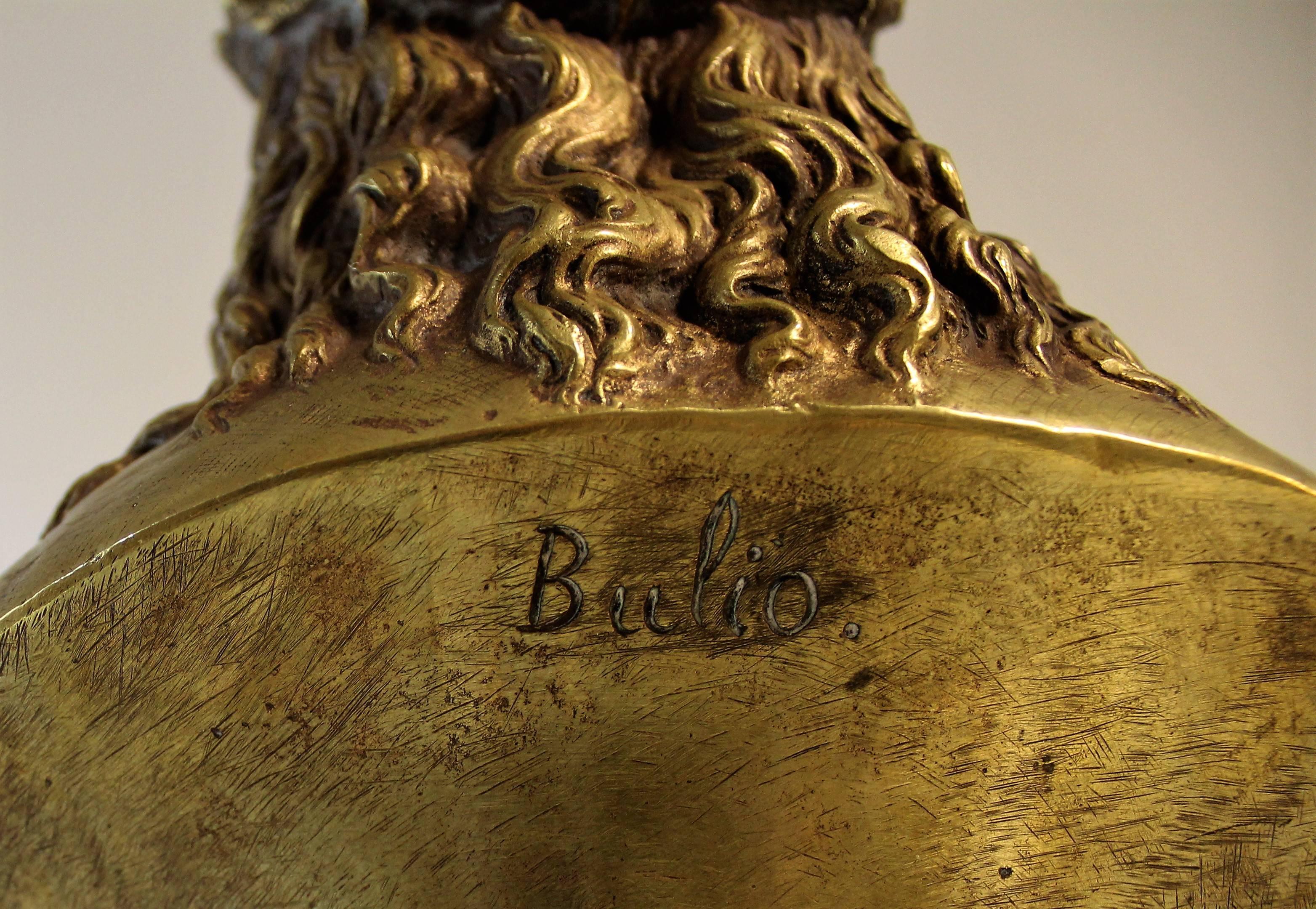 19th Century Jean Bulio Patinated Gilt Bronze Sculpture of Jesus Christ