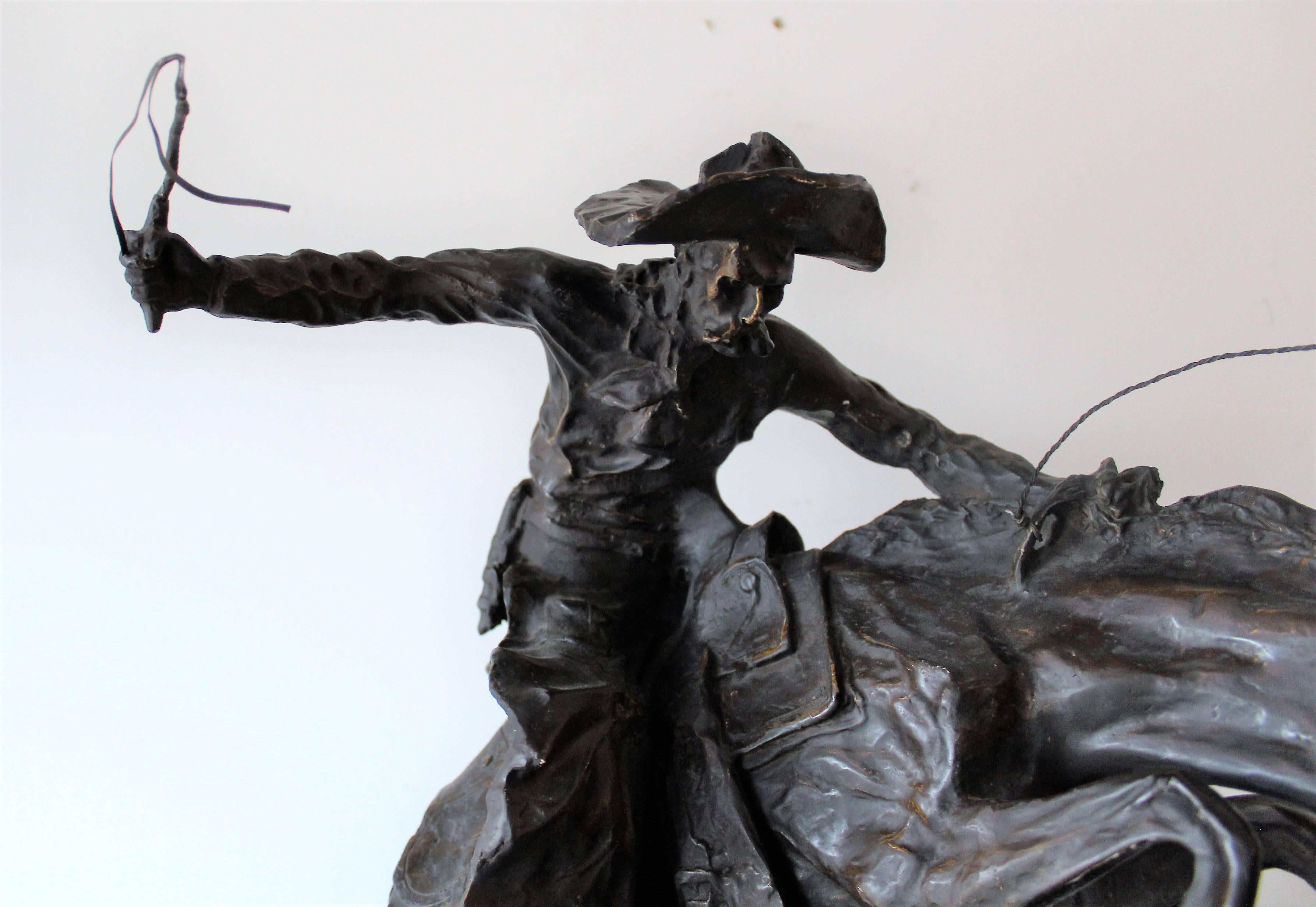American 'Bronco Buster' Bronze Sculpture After Frederic Remington