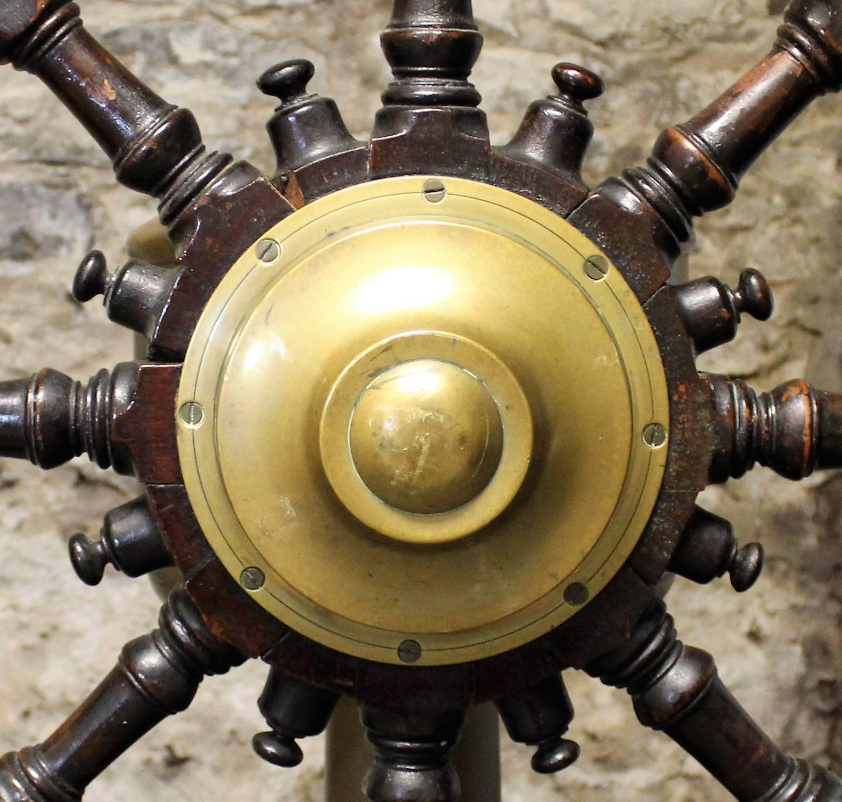 British Nautical Steering Station, Ship's Wheel and Pedestal