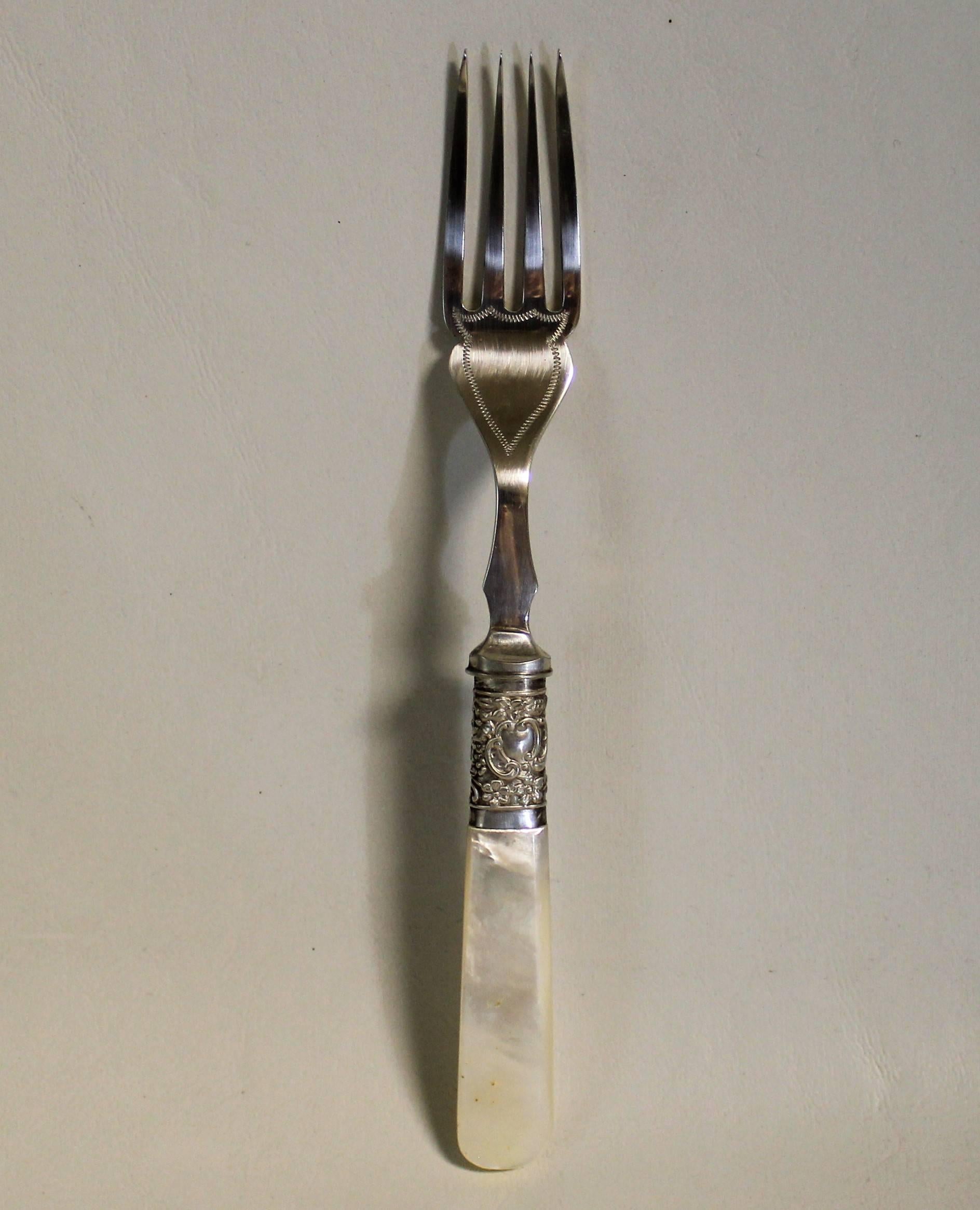 British Maleham & Yeomans Sheffield Silver Plated Cutlery with Mother of Pearl Handless