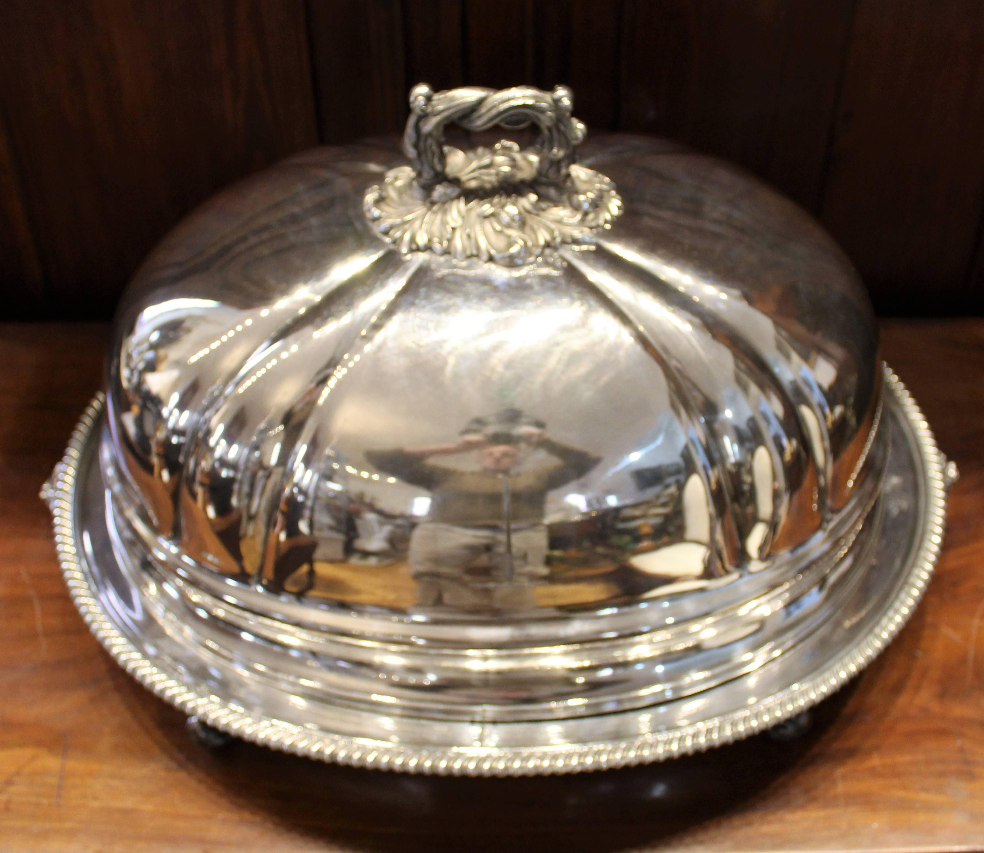 Georgian Sheffield Silverplated Meat Tray with Domed Lid by T&J Creswick 3