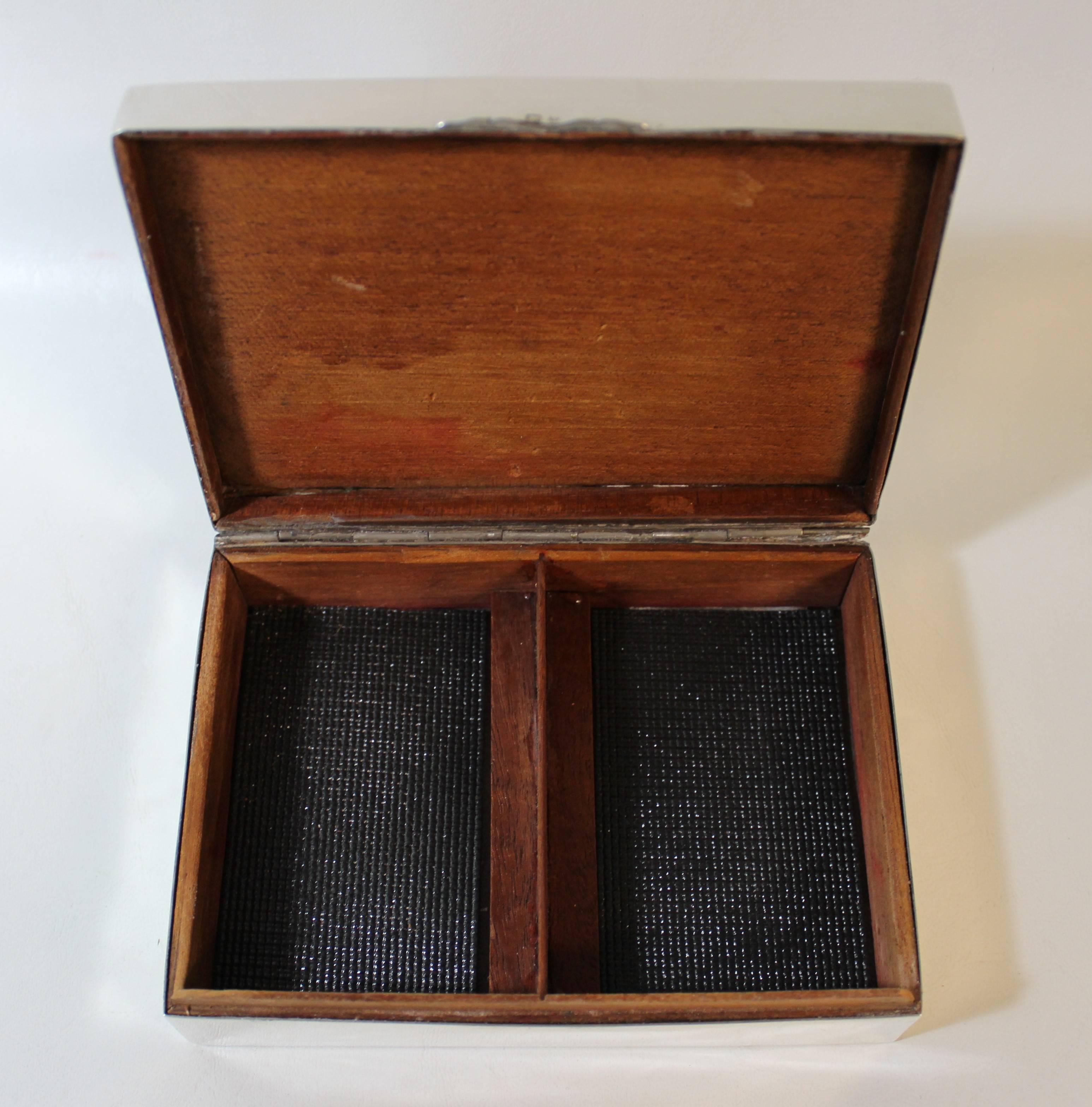 Edwardian English Sterling Silver Playing Cards Box by Walter H. Wilson 2