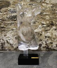 Paolo Pasticci Lucite Nude Female 'Torso' Sculpture