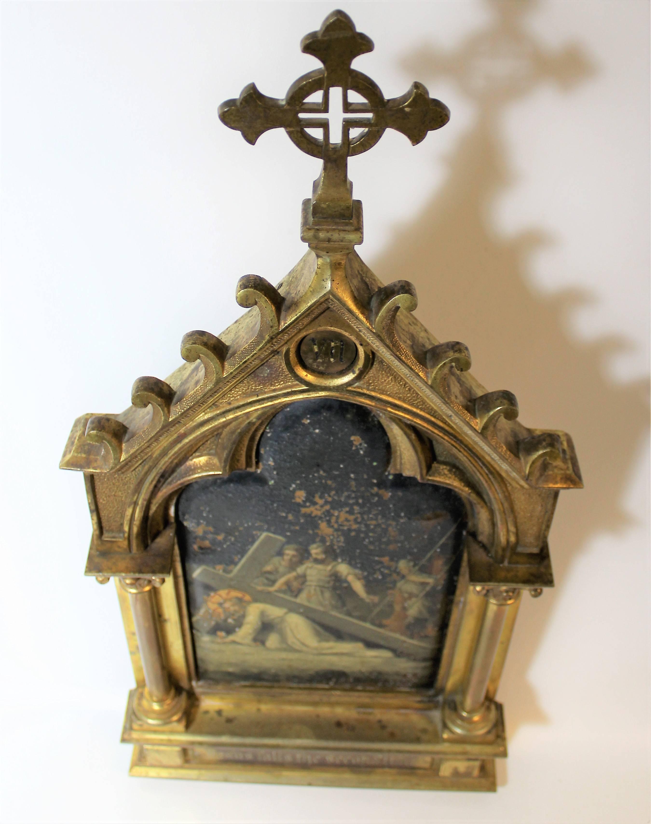 Öl auf Kupfer Religiöses Gemälde in vergoldeter Bronzerahmen, Öl im Angebot 5