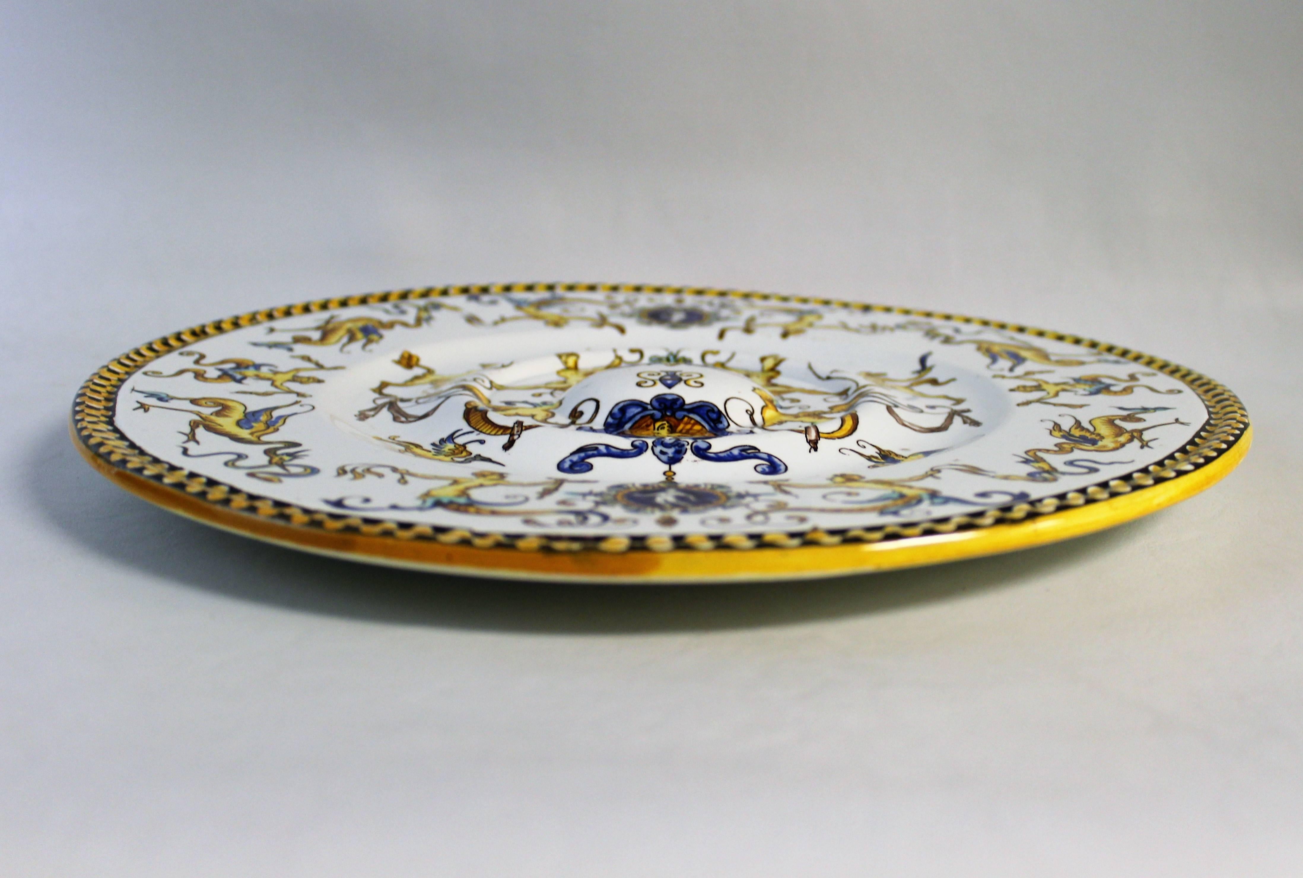 19th Century French Faience Charger or Plate For Sale 1