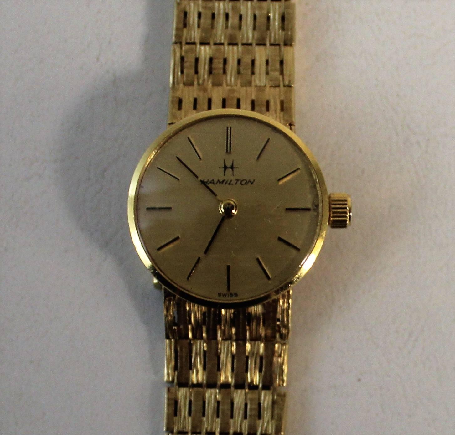 hamilton women's watch gold