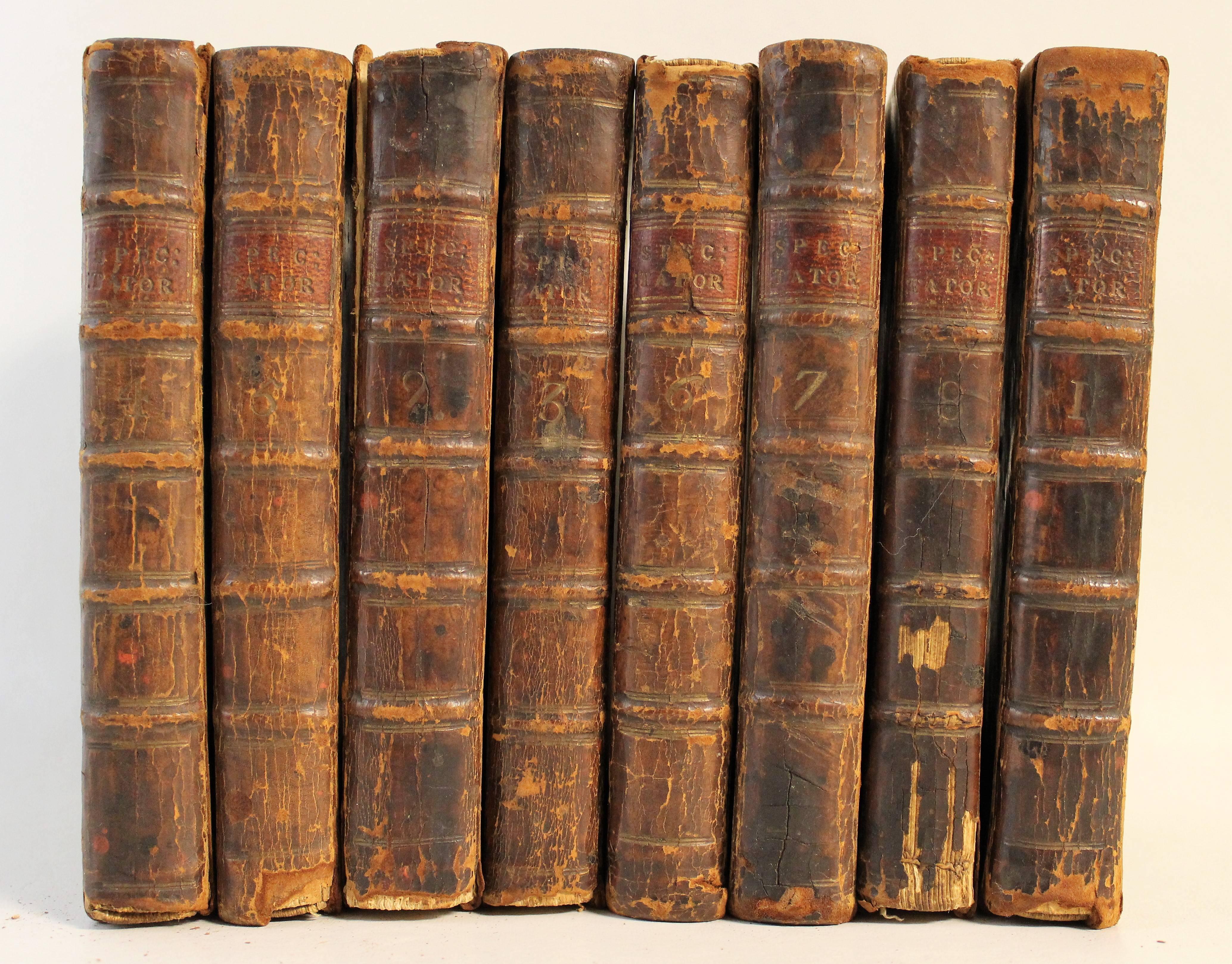 The Spectator by Joseph Addison and Sir Richard Steele. Volumes 1,3,4,5,6,7,8,9 from 1754.
