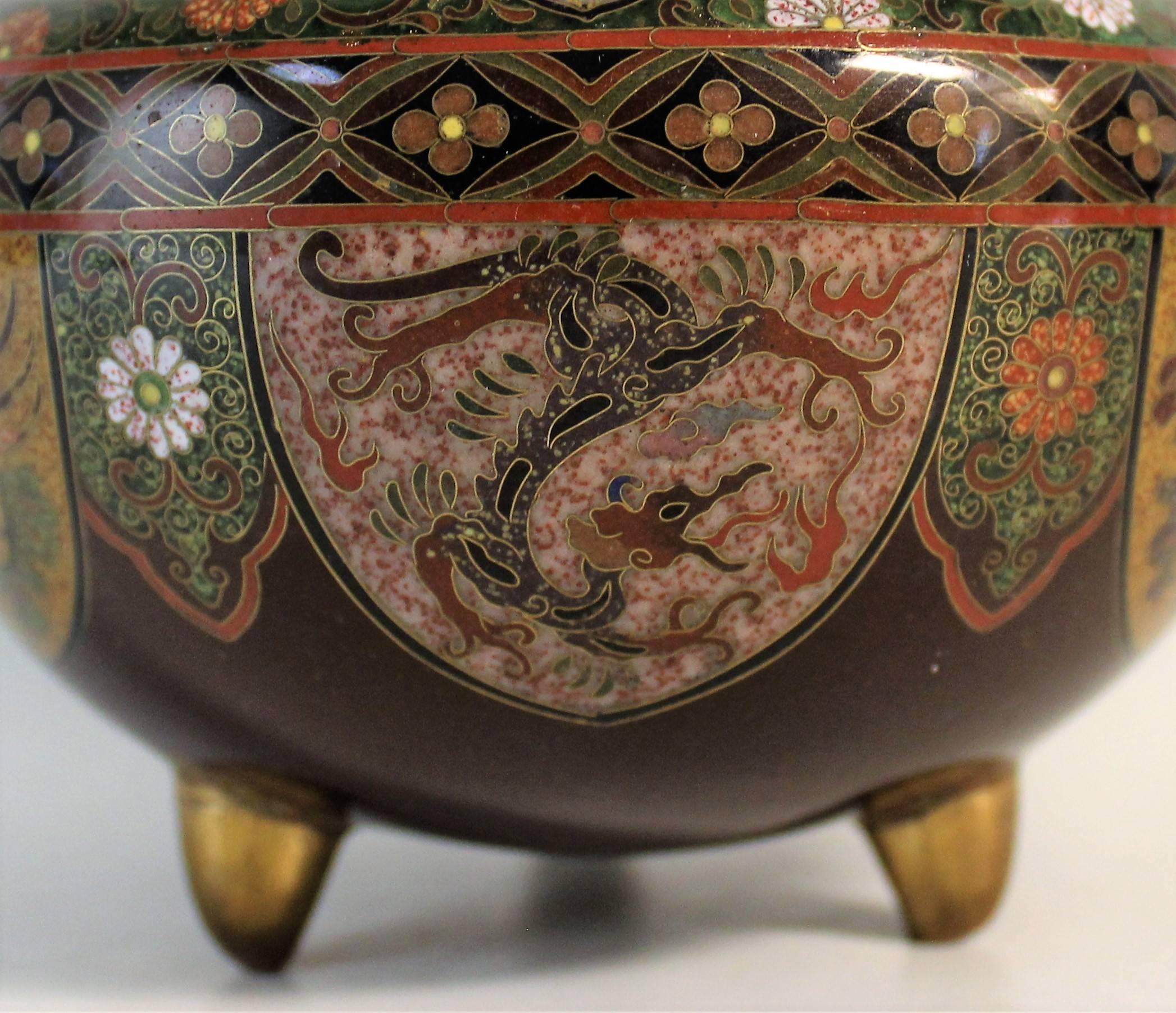 Japanische Cloisonné-Schale aus der japanischen Meiji-Periode im Angebot 1