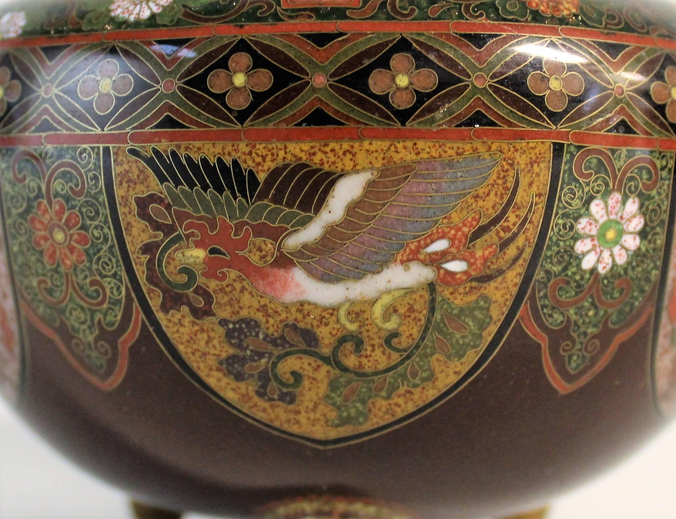 Japanese Meiji Period Cloisonne Bowl For Sale 2
