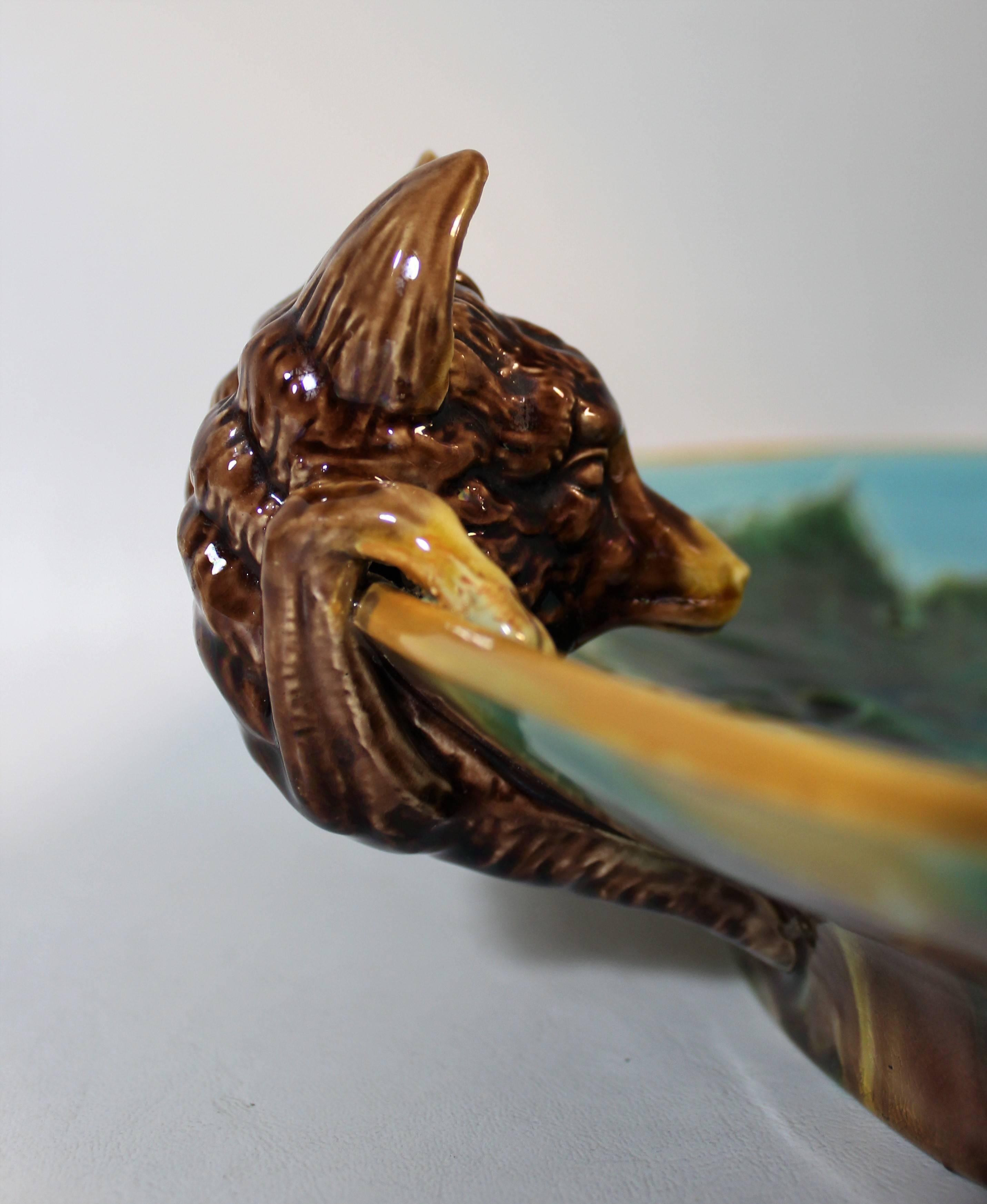 George Jones Majolica Fox Dish 2