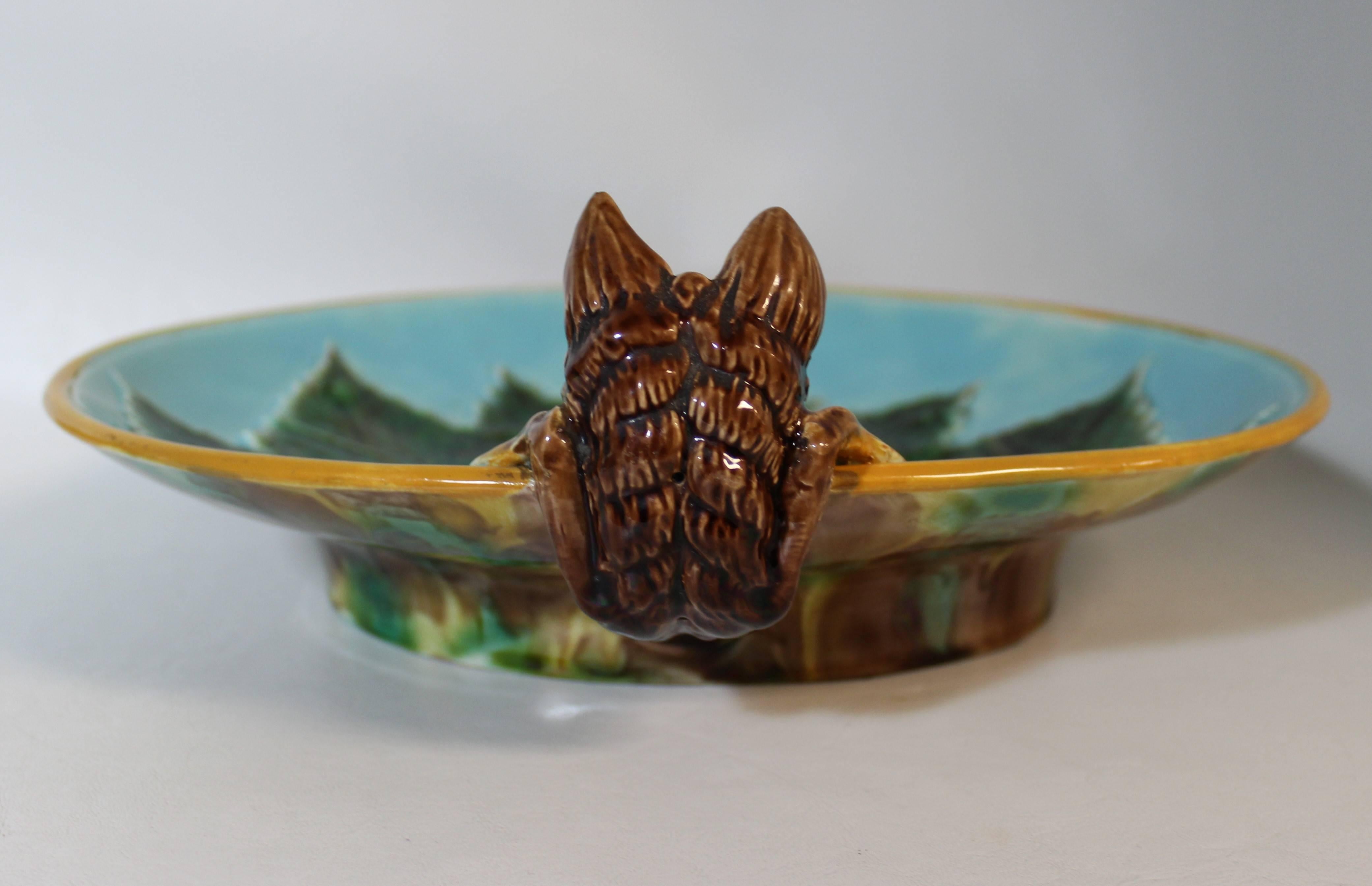 George Jones Majolica Fox Dish 1