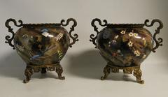 Pair of Japonisme Porcelain and Ormolu Mounted Aesthethic Movement Vase's