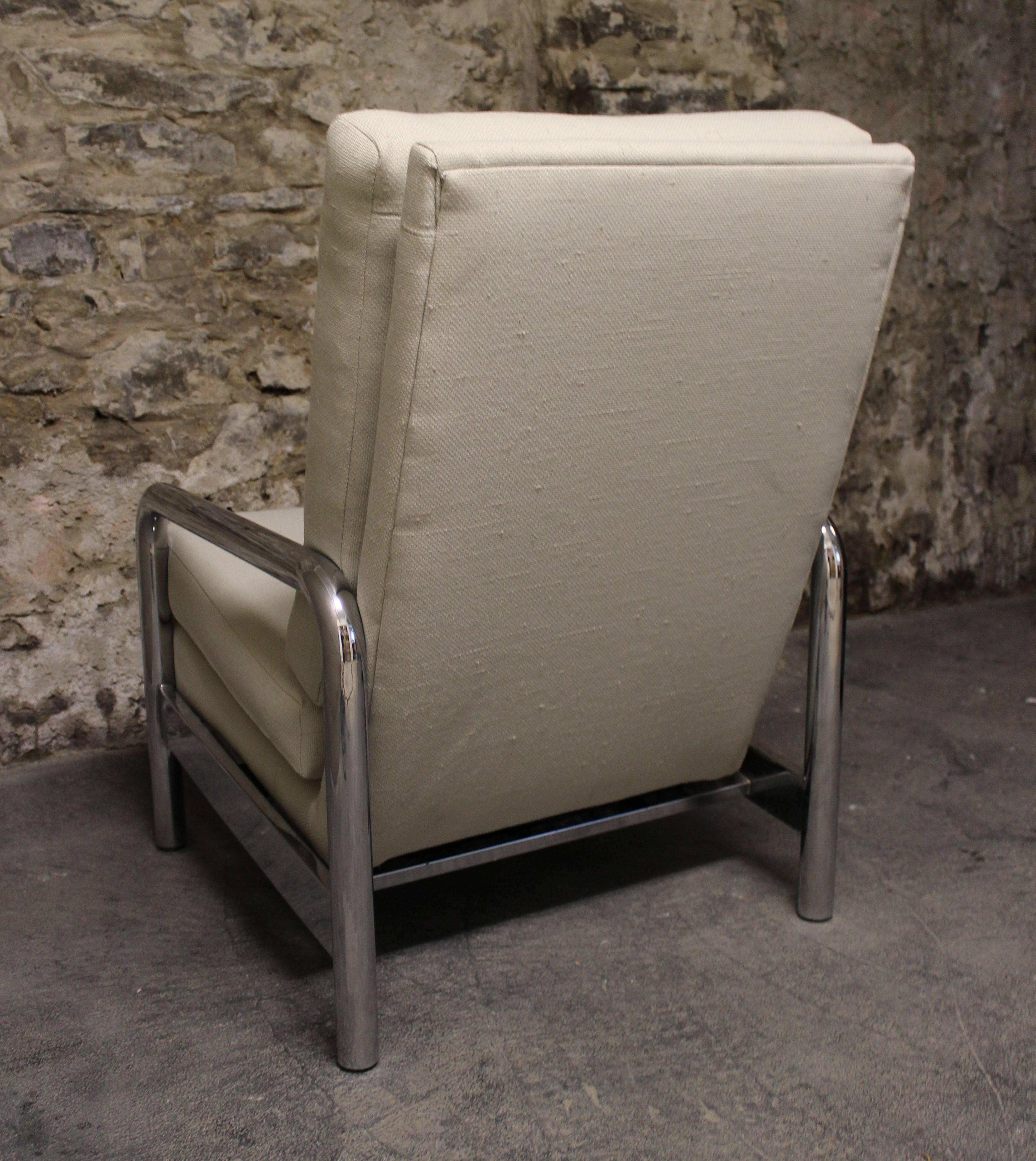 20th Century Milo Baughman Chrome Recliner Lounge Chair for Thayer Coggin