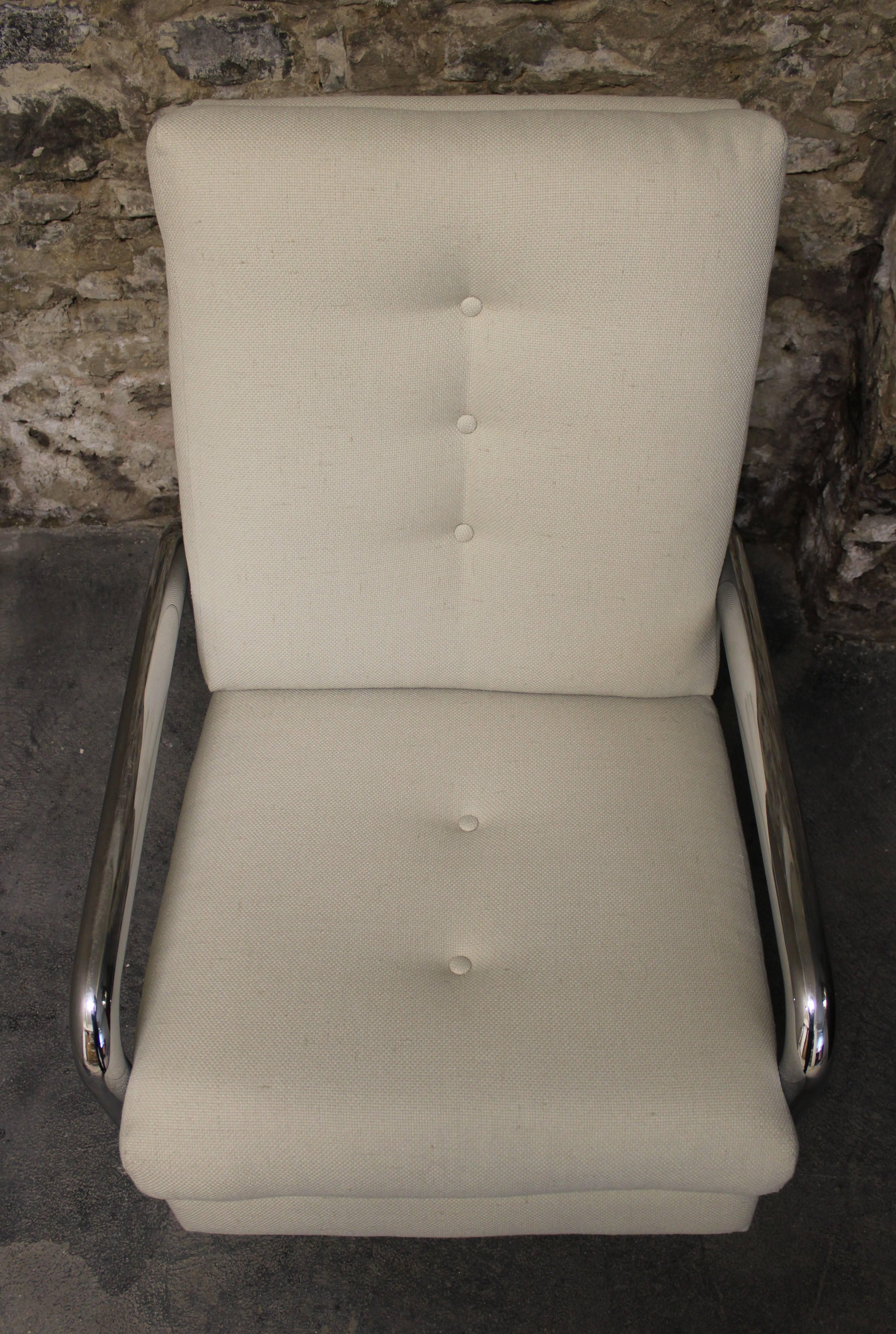 Milo Baughman Chrome Recliner Lounge Chair for Thayer Coggin In Good Condition In Hamilton, Ontario
