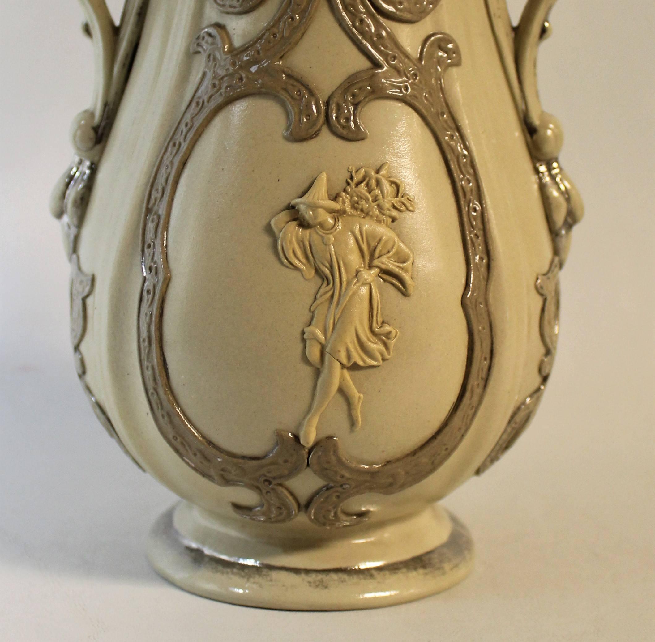 19th Century Villeroy & Boch Parian Vase In Good Condition For Sale In Hamilton, Ontario