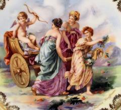 Royal Vienna Style Porcelain Charger After Angelika Kauffmann