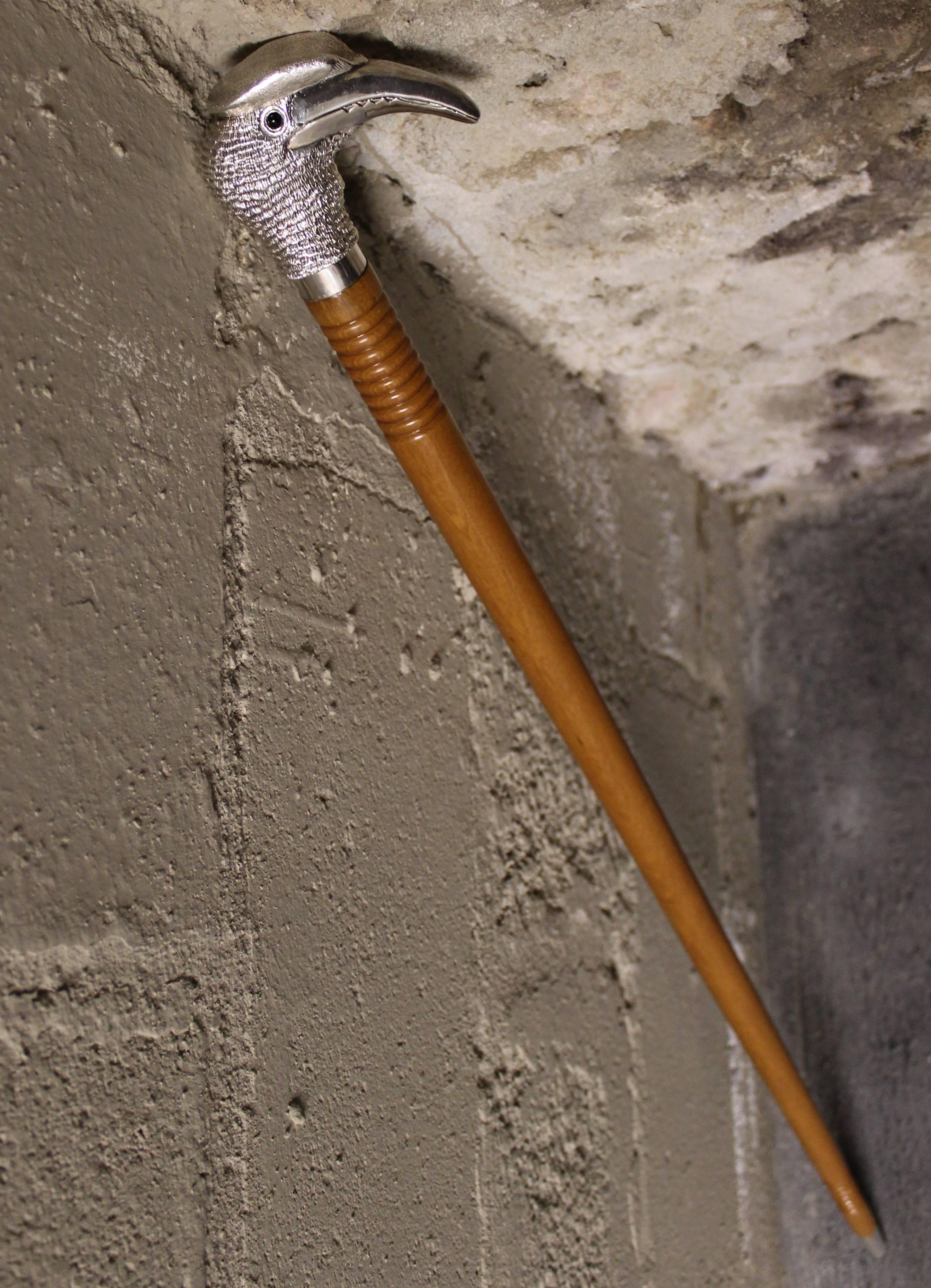 Sterling Silver Hornbill Walking Stick by William Comyns, London 3
